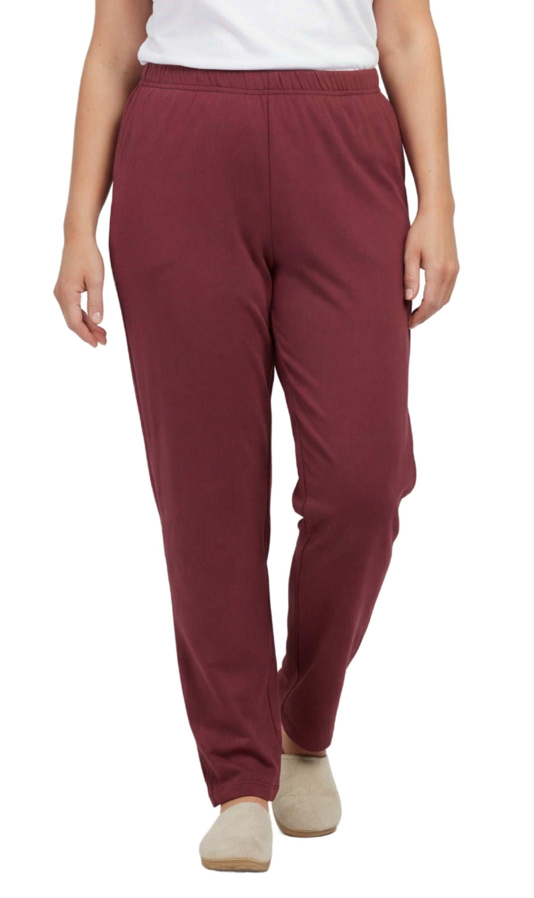 Women's Knit Pull on Pants - Cotton Blend with Flat Front waistband 15