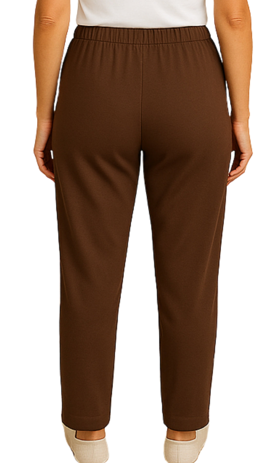 Women's Knit Pull on Pants - Cotton Blend with Flat Front waistband 19