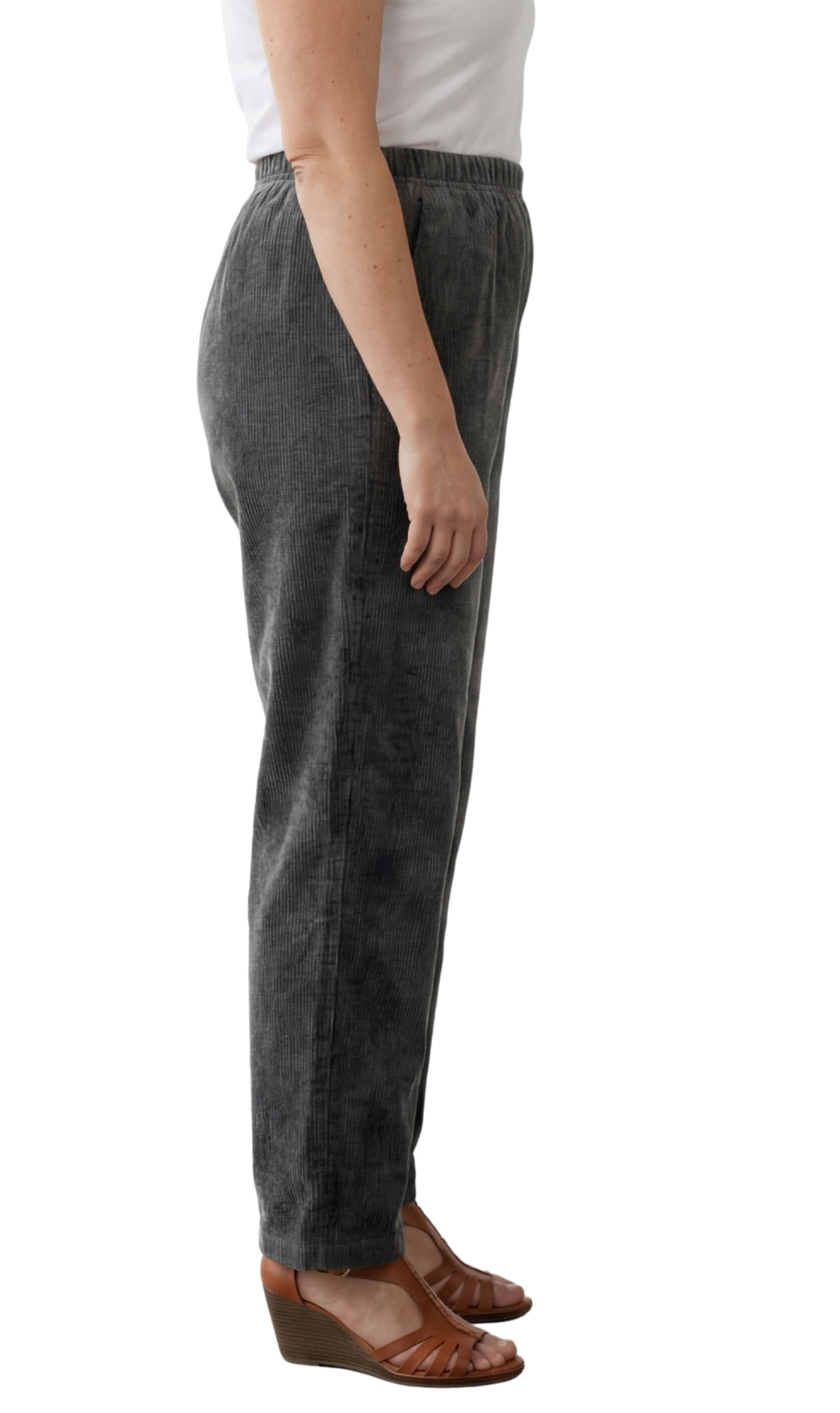 Womens Pull On Fine Wale Corduroy Pants with soft-covered elastic waist 21