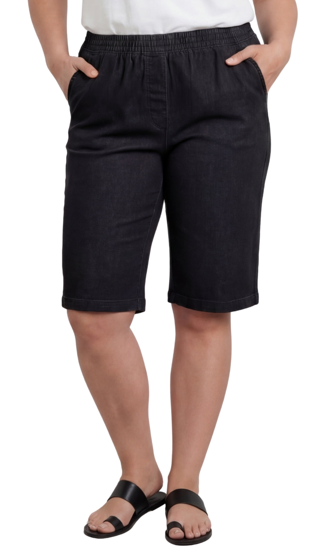 Women's Easy Pull on Bermuda Shorts in Denim and Twill 66