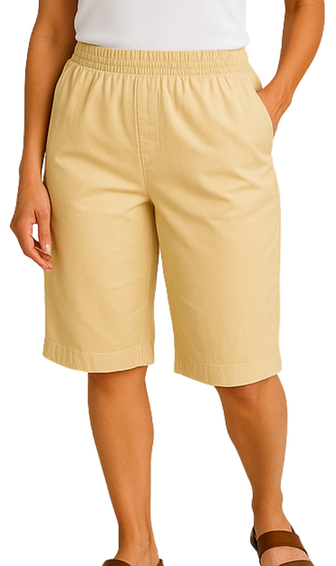 Women's Easy Pull on Bermuda Shorts in Denim and Twill 16