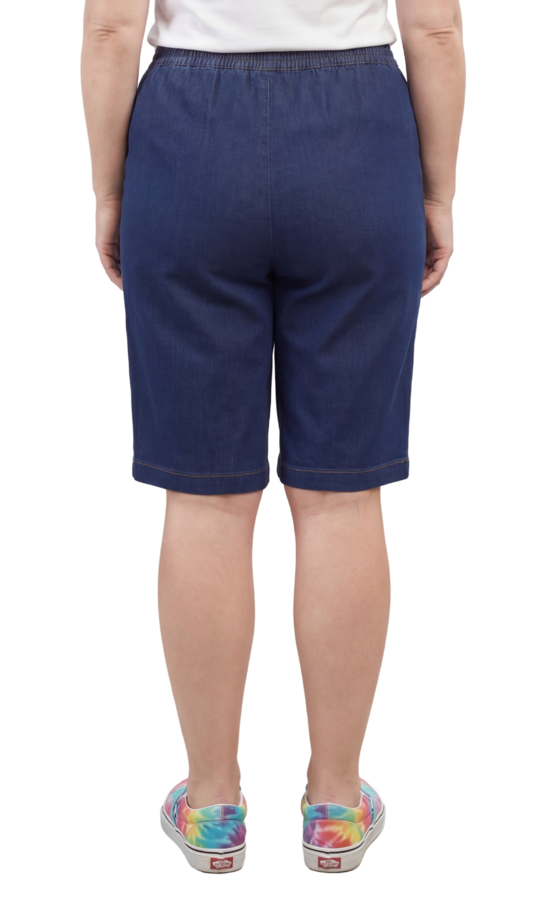 Women's Easy Pull on Bermuda Shorts in Denim and Twill 2