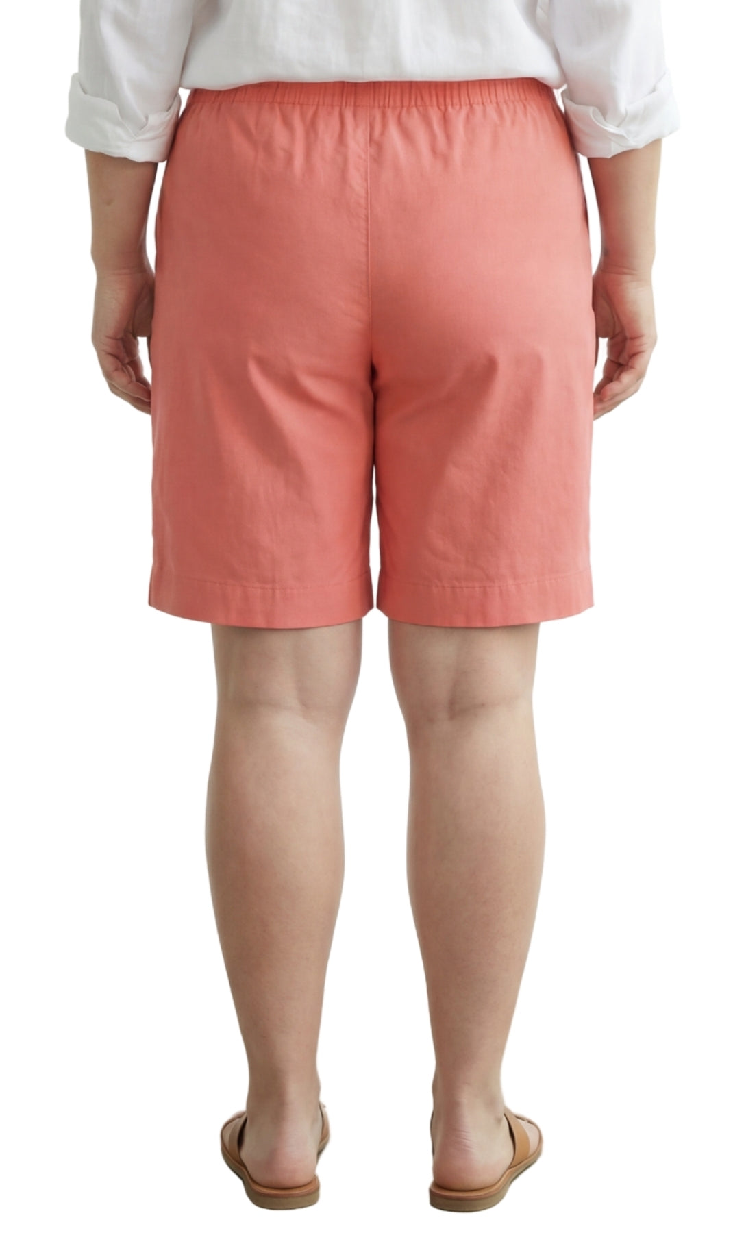 Women's Pull On Denim & Twill Shorts with stretch waist - No zipper or buttons 46