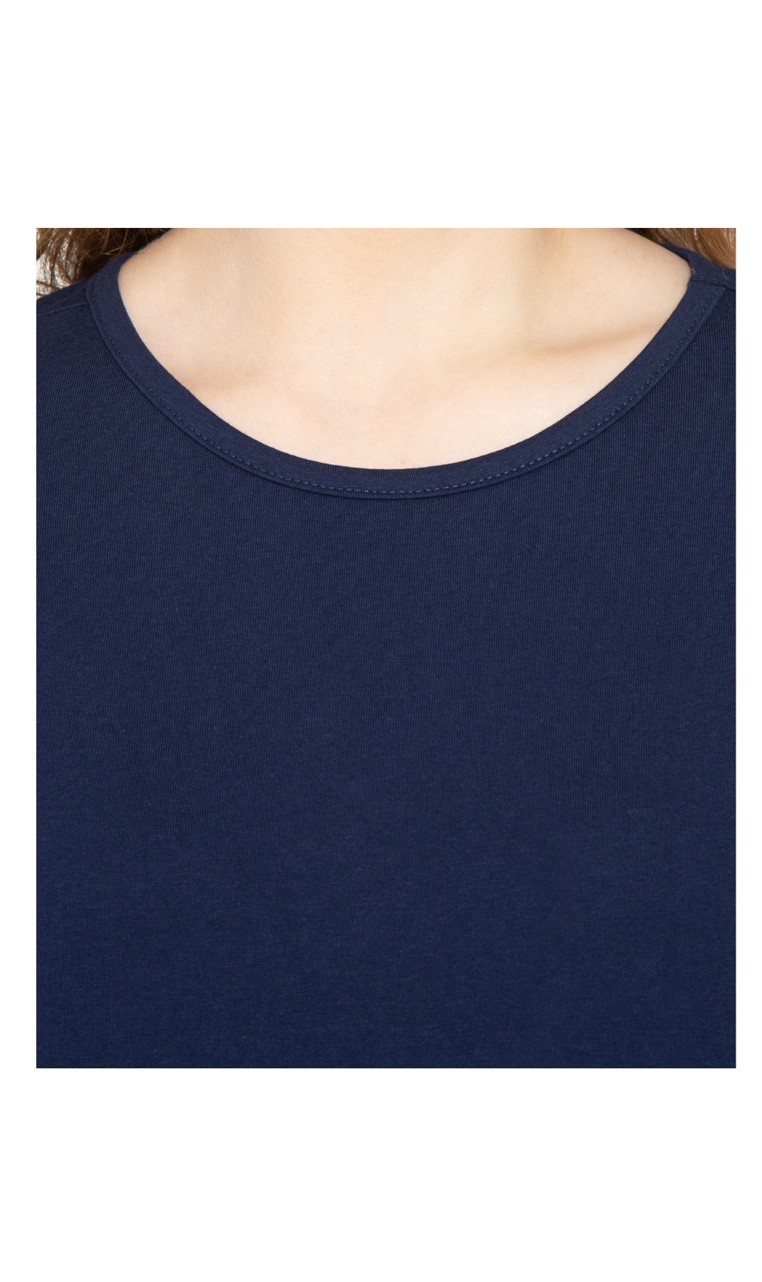 Women's 3/4 Sleeve Crew Neck Top - Comfortable Jersey Knit to Dress Up or Down - Navy - Swatch-  TURTLE BAY APPAREL