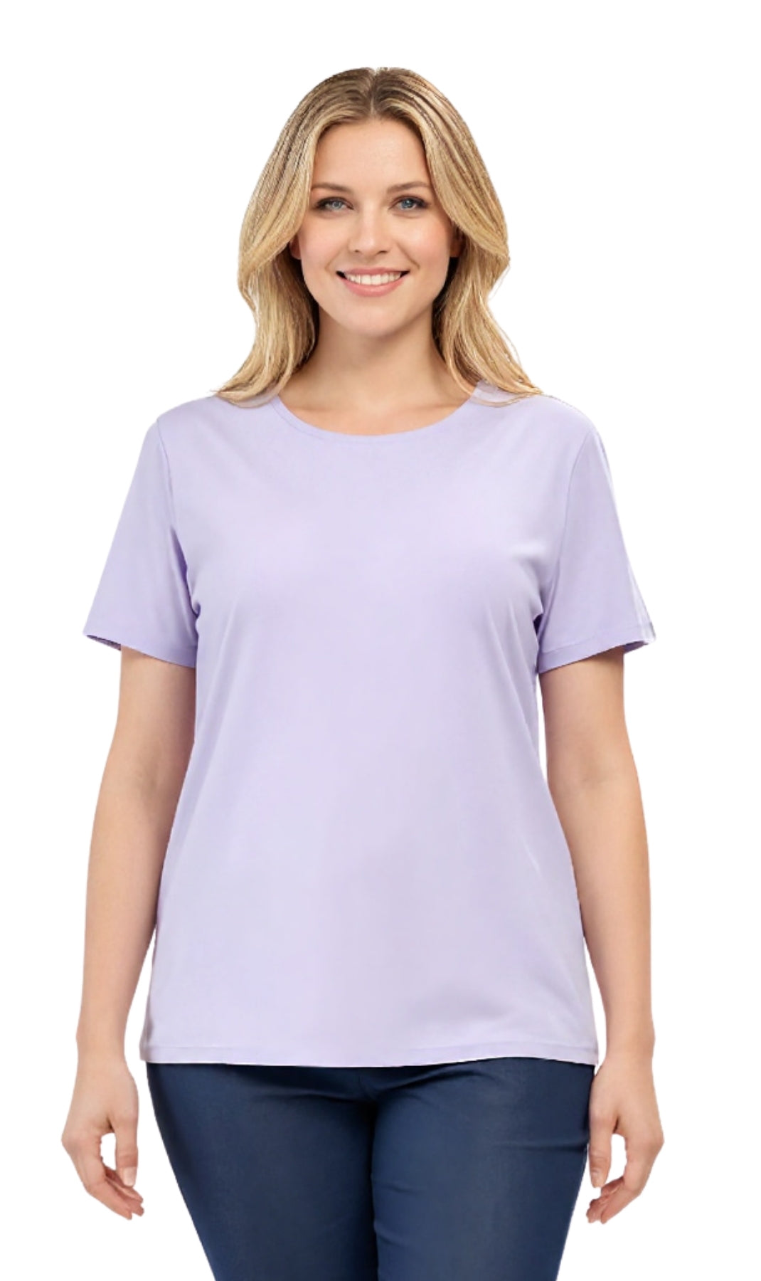 Women's Relaxed Fit Short-Sleeve Crew neck knit Tee Shirt 21