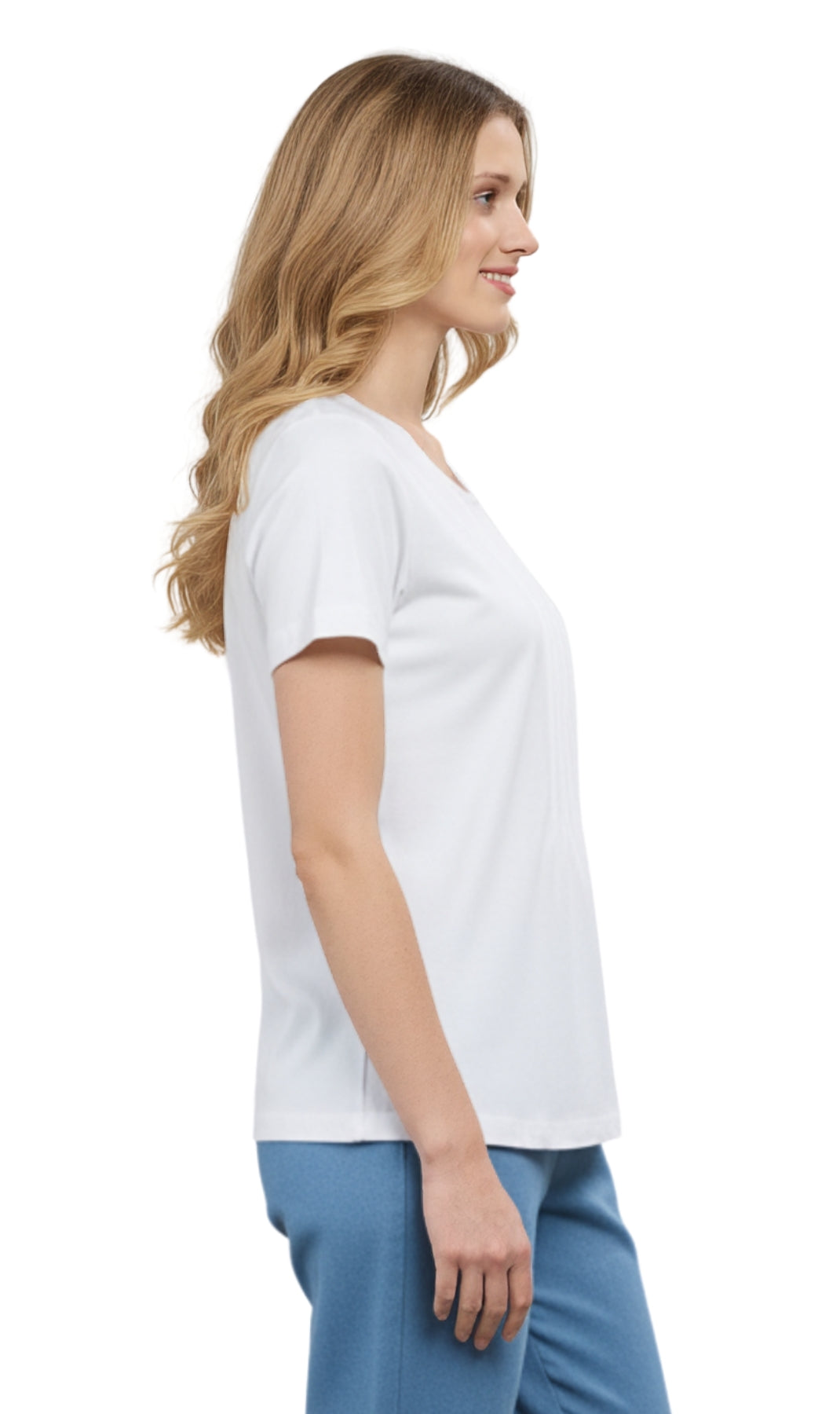Women's Relaxed Fit Short-Sleeve Crew neck knit Tee Shirt 19