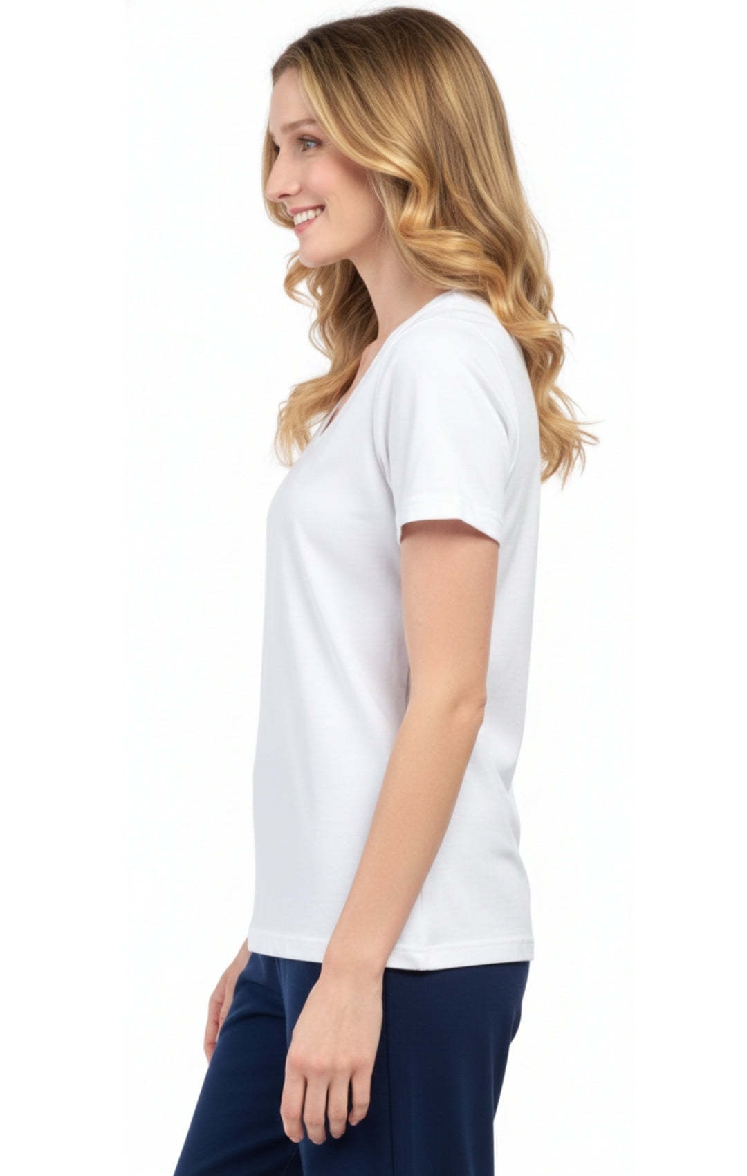 Women's Perfect Short-Sleeve V-Neck Tee Shirt - Cotton blend and Wrinkle Resistant 35