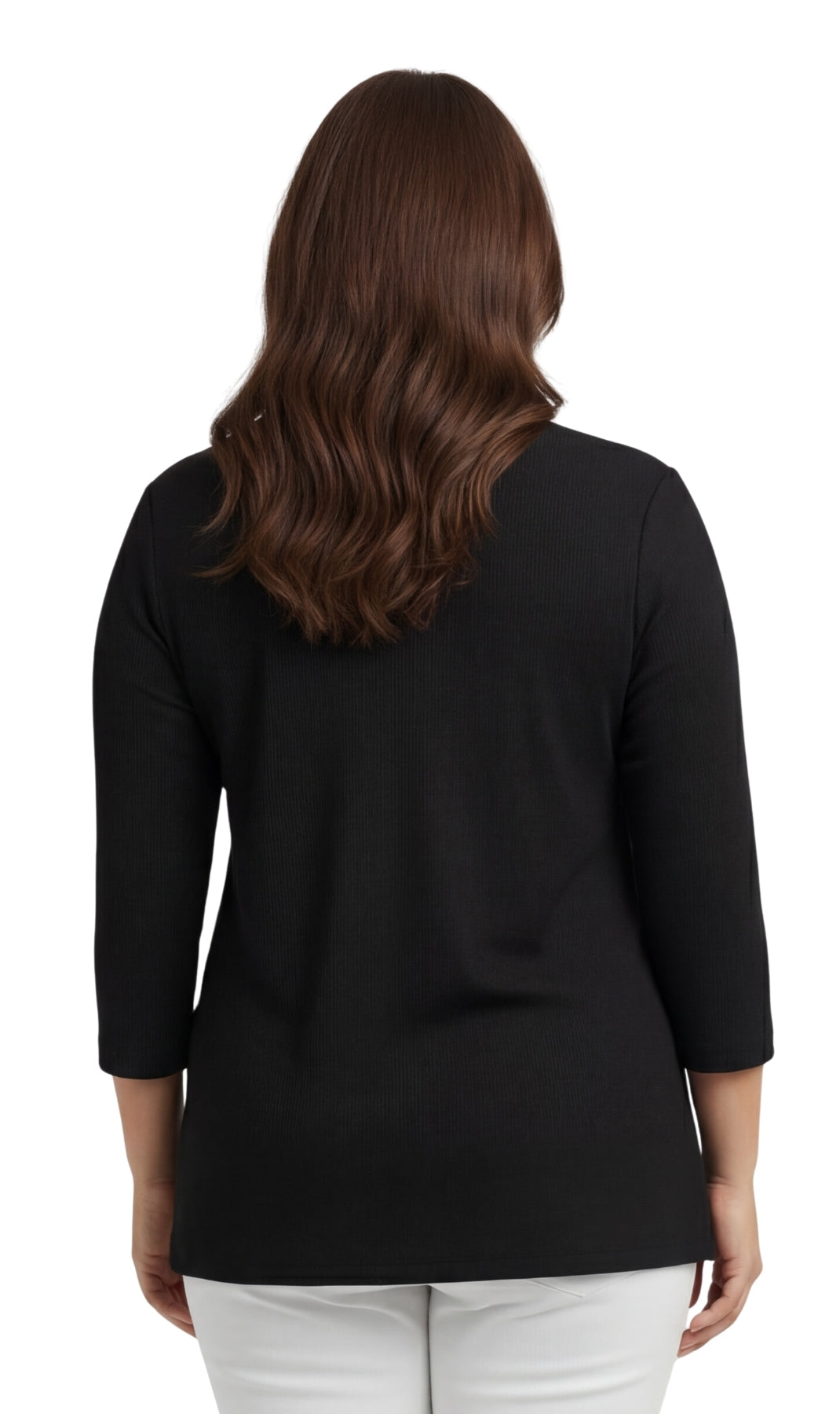 Women's Ribbed 3/4 Sleeve Crew Neck Cotton Top