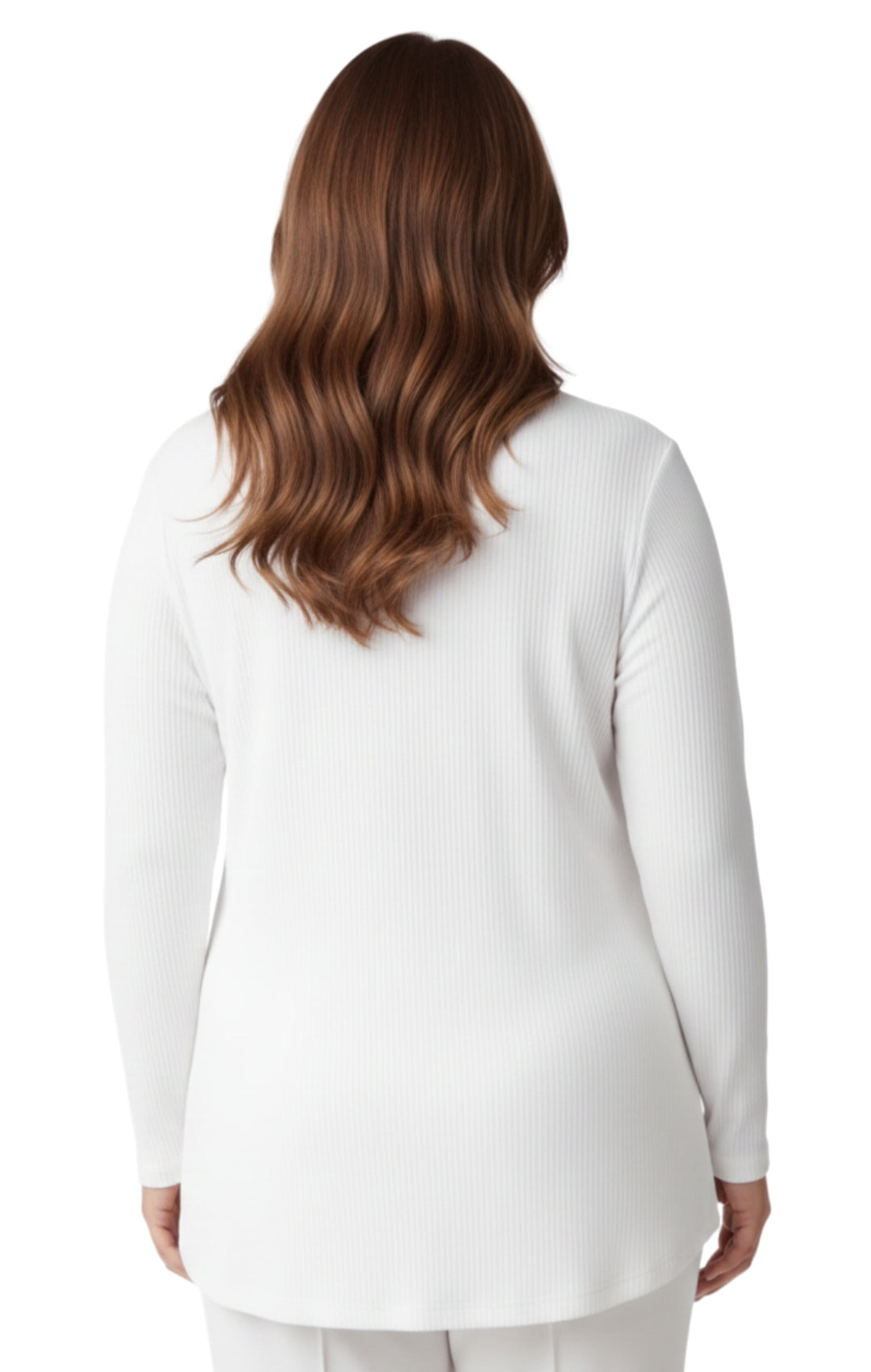 Women's Ribbed Long Sleeves Mock Neck Top in Cotton Comfort 6