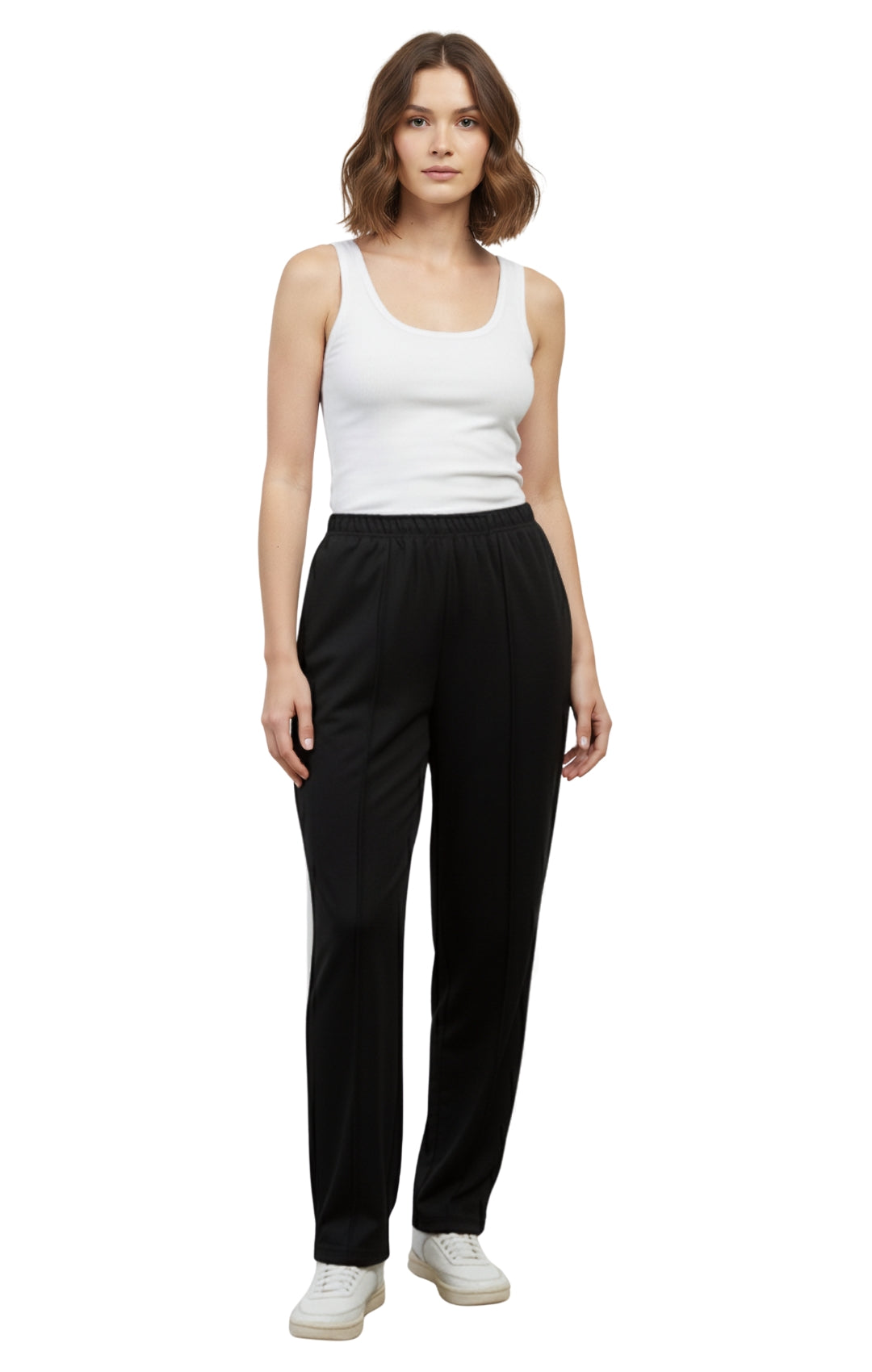 Womens Classic Poly Knit Pants - Pull On Slacks with Elastic Waist 4
