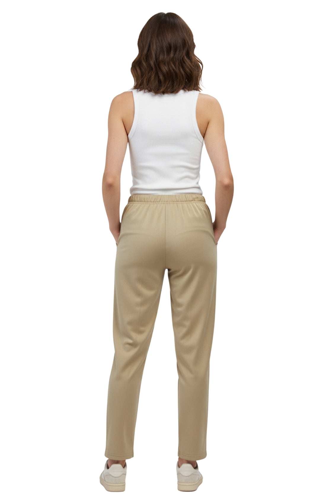 Womens Classic Poly Knit Pants - Pull On Slacks with Elastic Waist 17