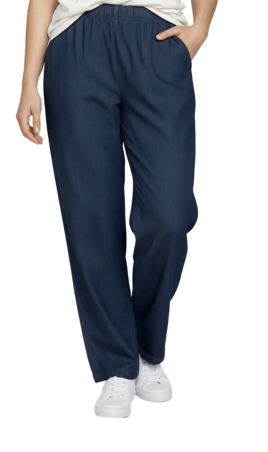 Women's Lightweight Pull-On Denim Jeans with Elastic Waist 65