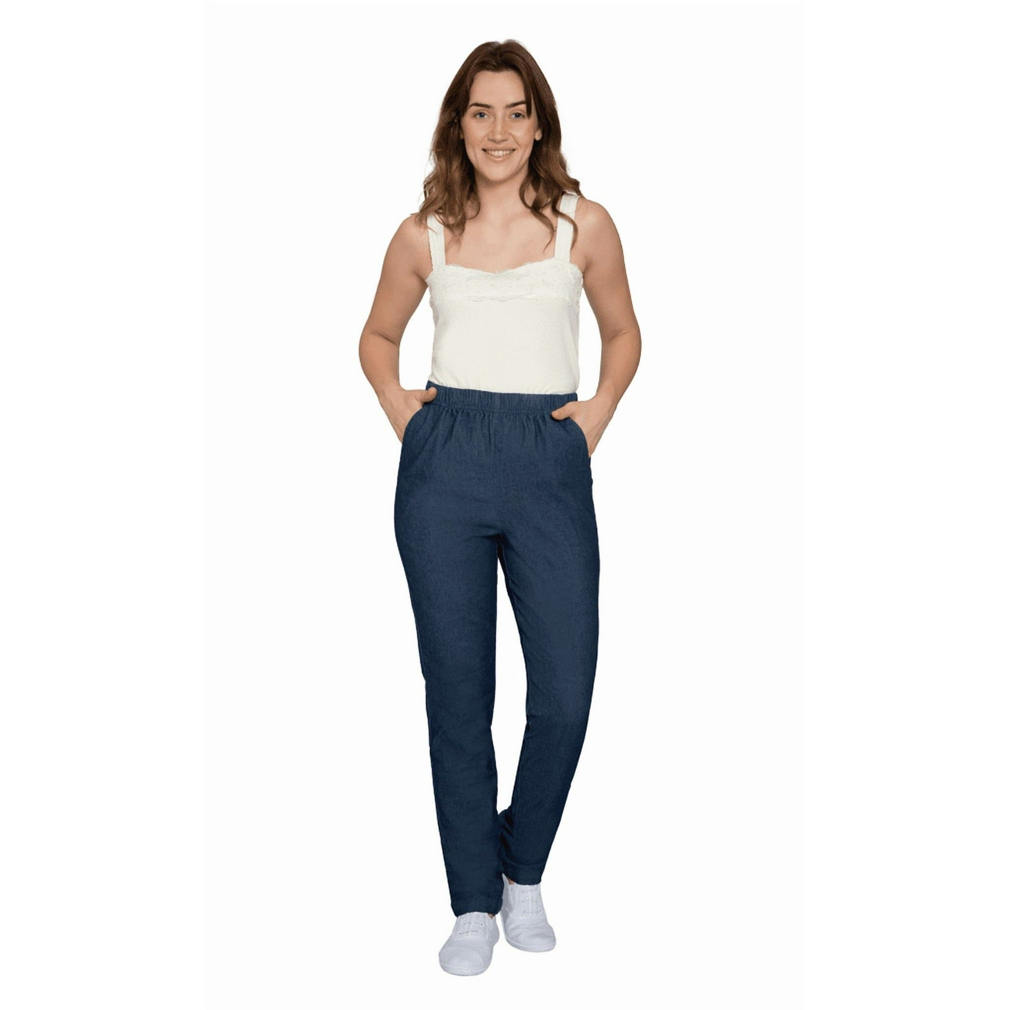 Women's Lightweight Pull-On Denim Jeans with Elastic Waist 10