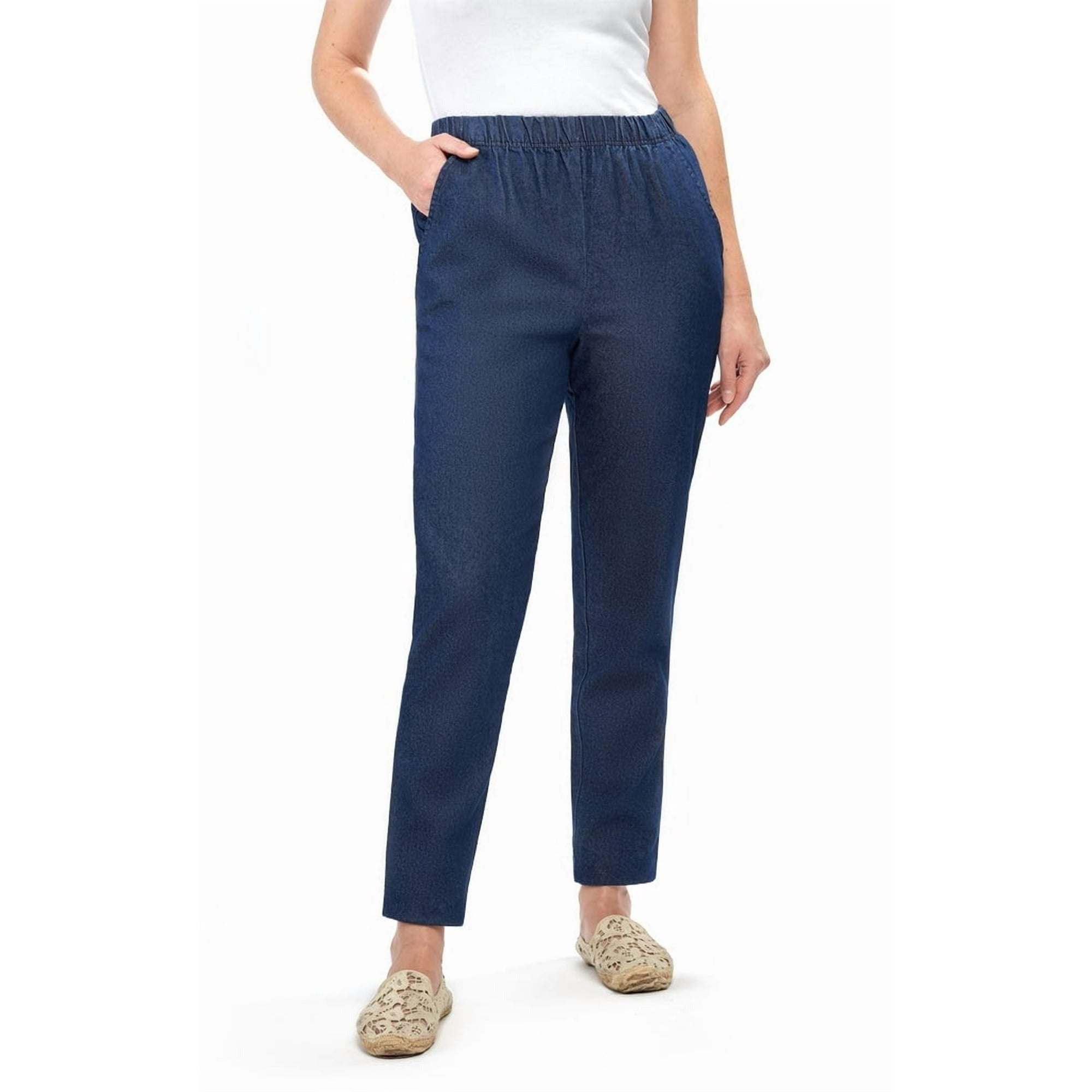 Women's Lightweight Pull-On Denim Jeans with Elastic Waist 11