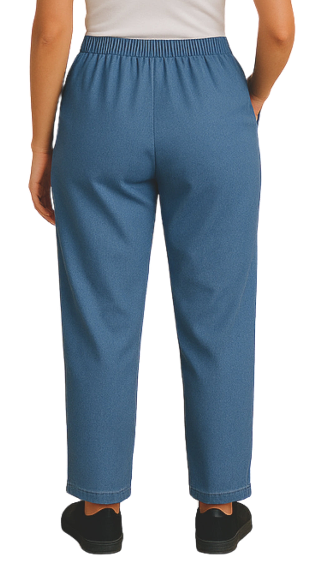Women's Lightweight Pull-On Denim Jeans with Elastic Waist 14