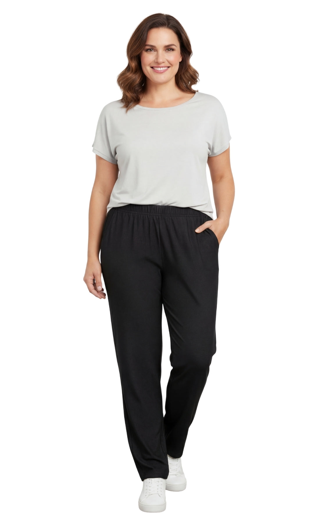 Women's Lightweight Pull-On Denim Jeans with Elastic Waist 19