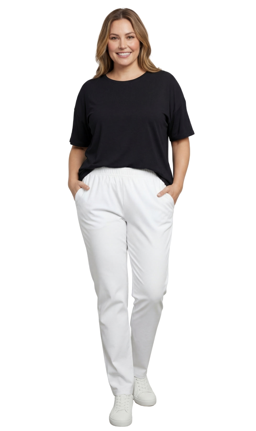 Women's Lightweight Pull-On Denim Jeans with Elastic Waist 26