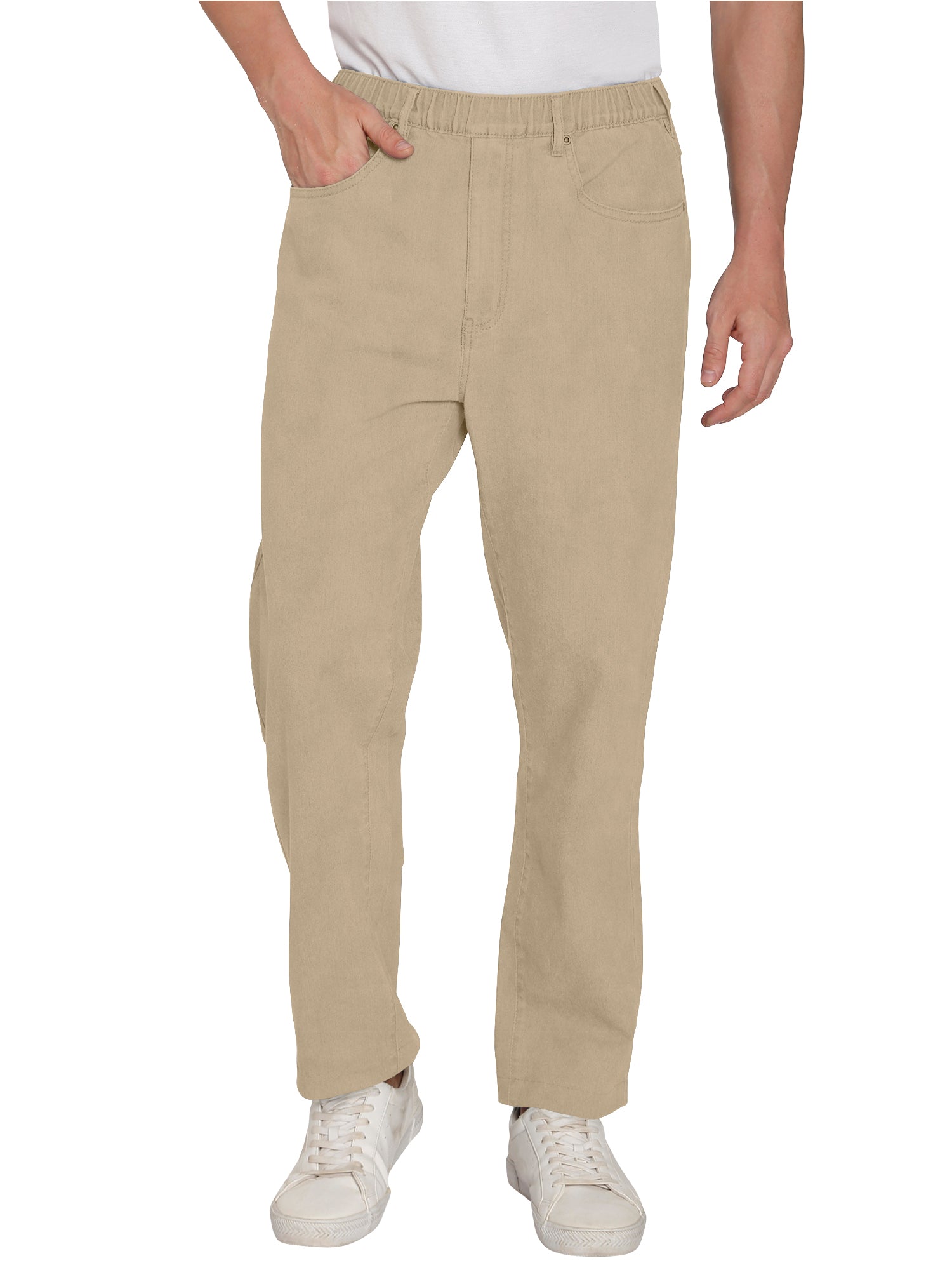 Men’s Lightweight Casual Elastic Waist Pull-On Jeans – Denim & Twill Pants with Easy Fit 19