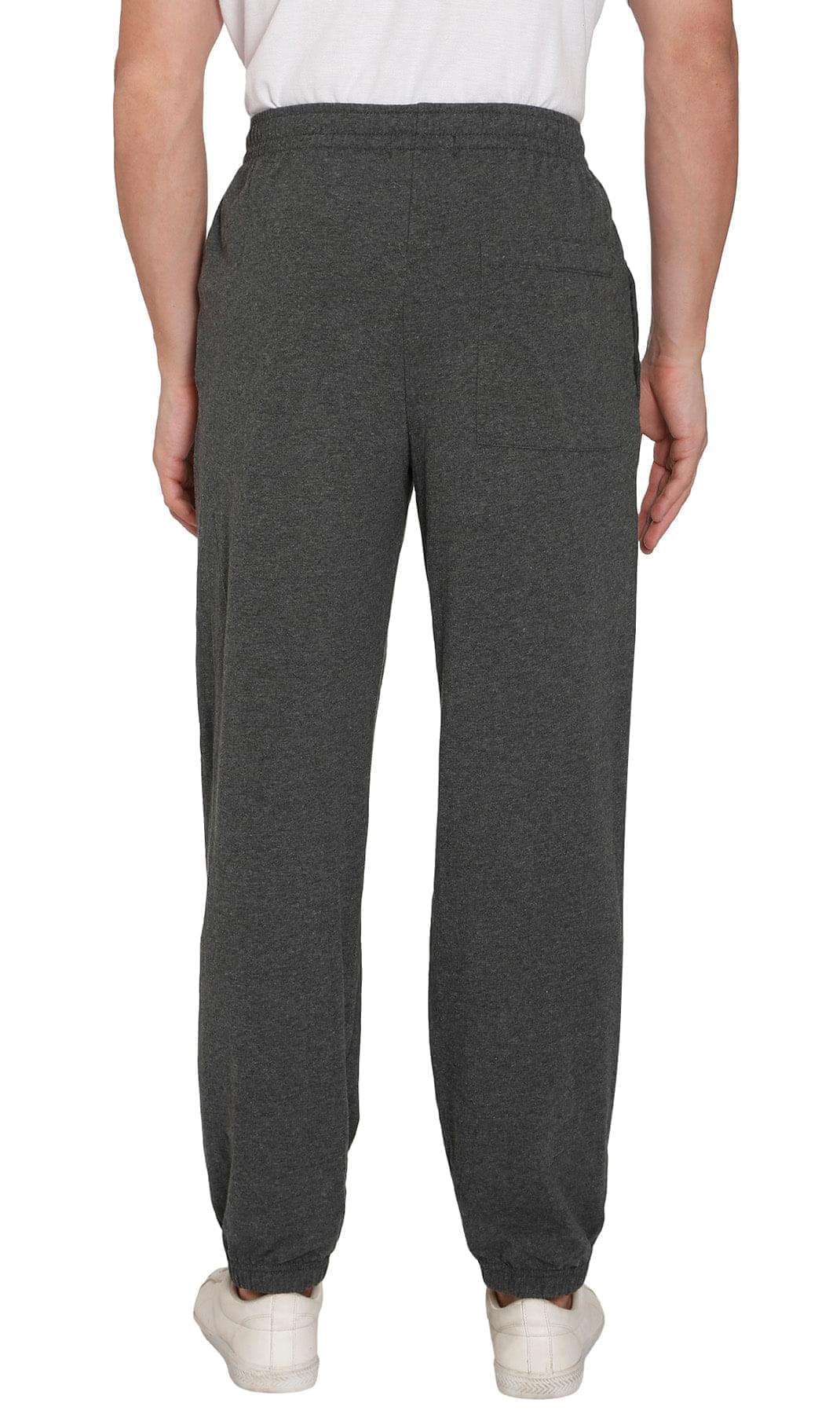 Men's Knit Pants - Pull On Elastic Waist for Effortless Dressing and Relaxed Comfort CHARCOAL - Back - TURTLE BAY APPAREL