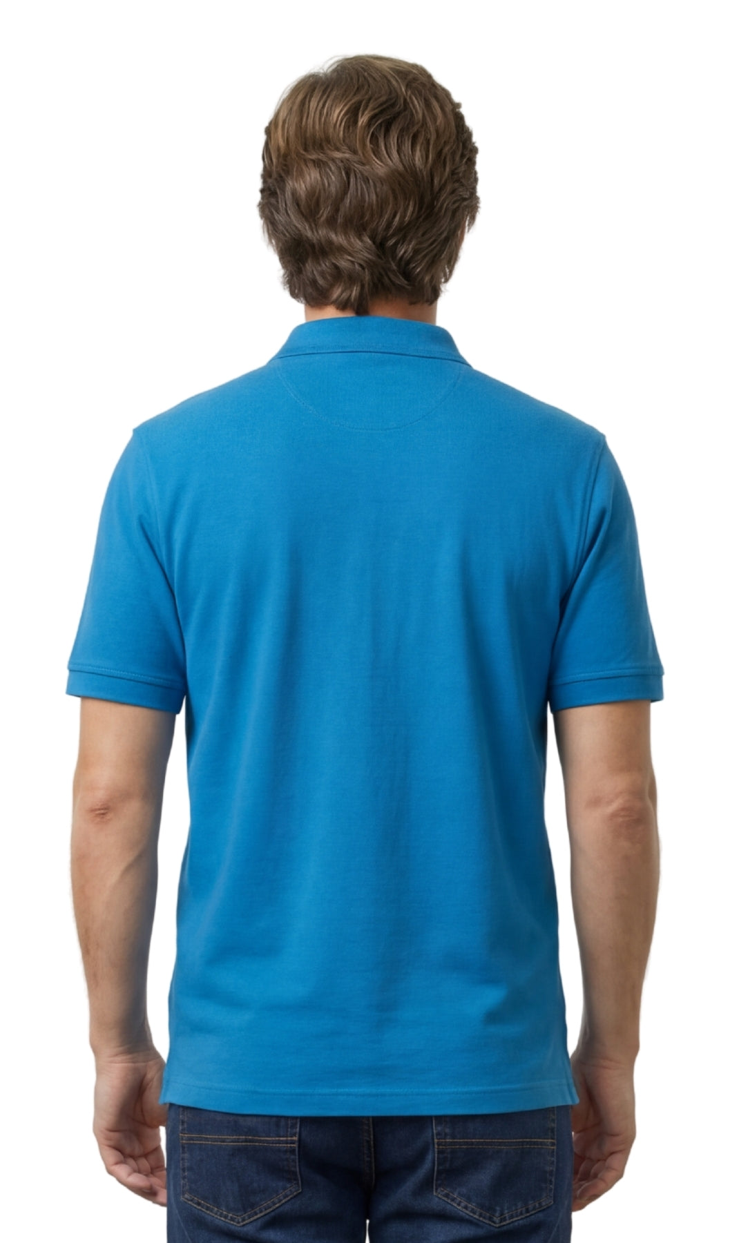 Men's Short Sleeve Pique Polo Shirt in Cotton Blend with Front Pocket 27