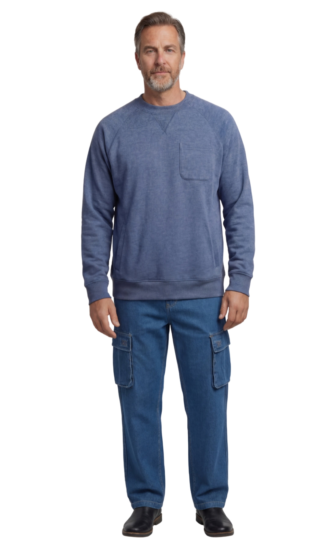 Mens 3-Pocket Fleece Sweatshirt with Raglan Seams, Chest Pocket and Tagless Neck 12