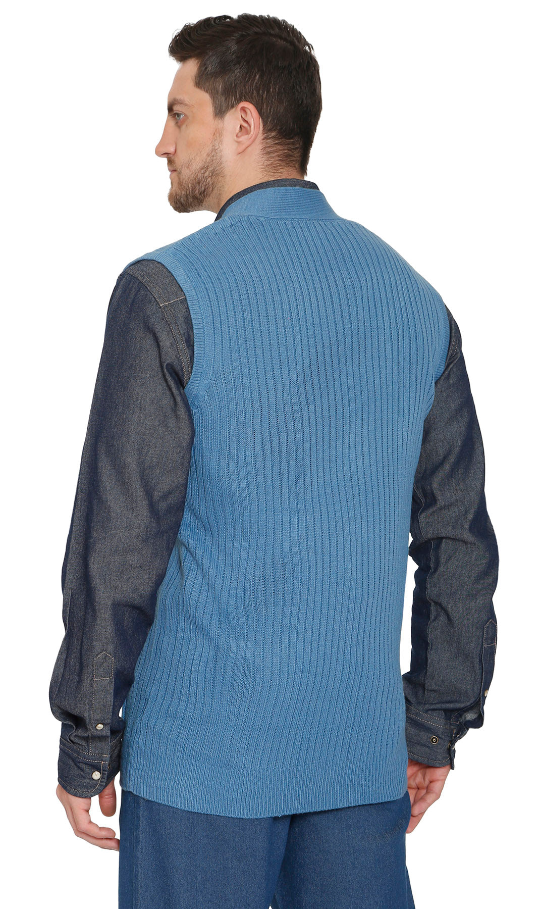 Men's Relaxed Fit Rib Knit Sweater Vest - Button Front with Pockets 10