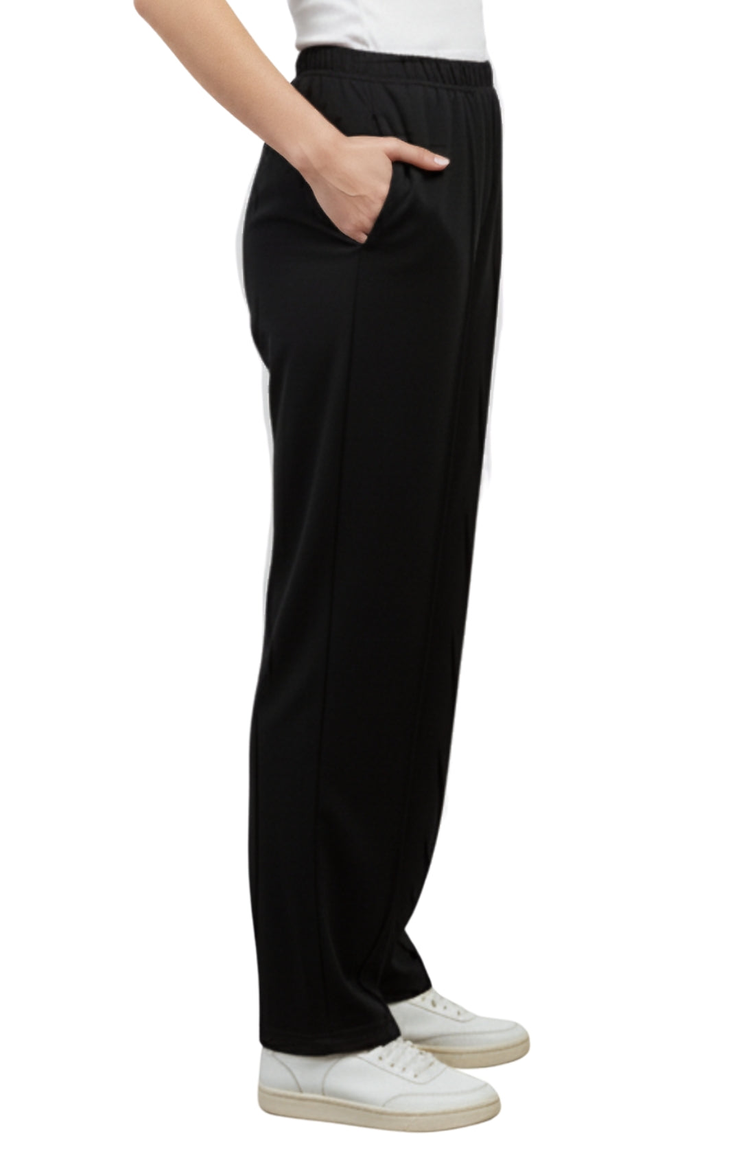 Womens Classic Poly Knit Pants - Pull On Slacks with Elastic Waist 3