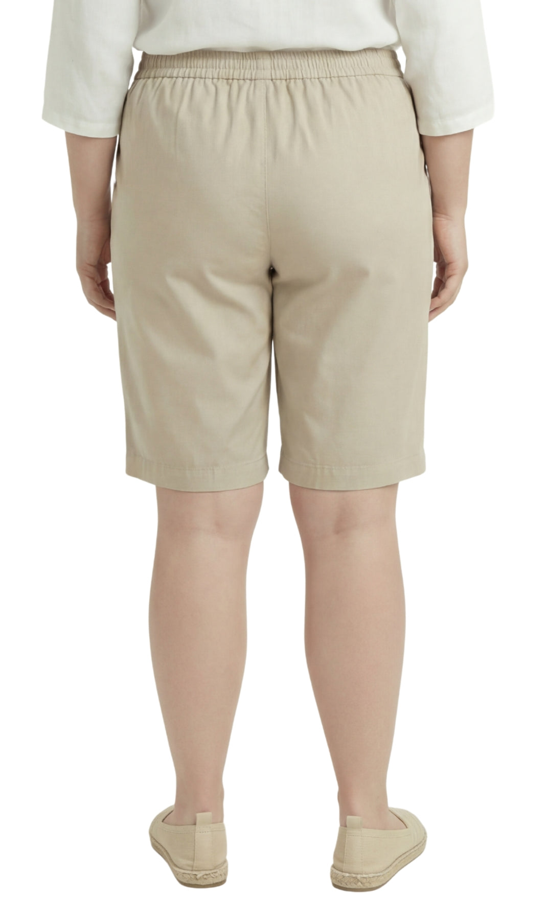 Women's Pull On Denim & Twill Shorts with stretch waist - No zipper or buttons 18