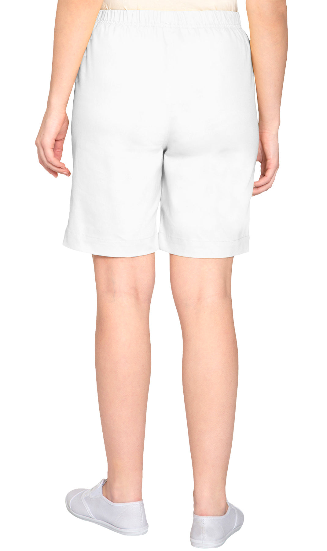 Women's Pull On Denim & Twill Shorts with stretch waist - No zipper or buttons 38