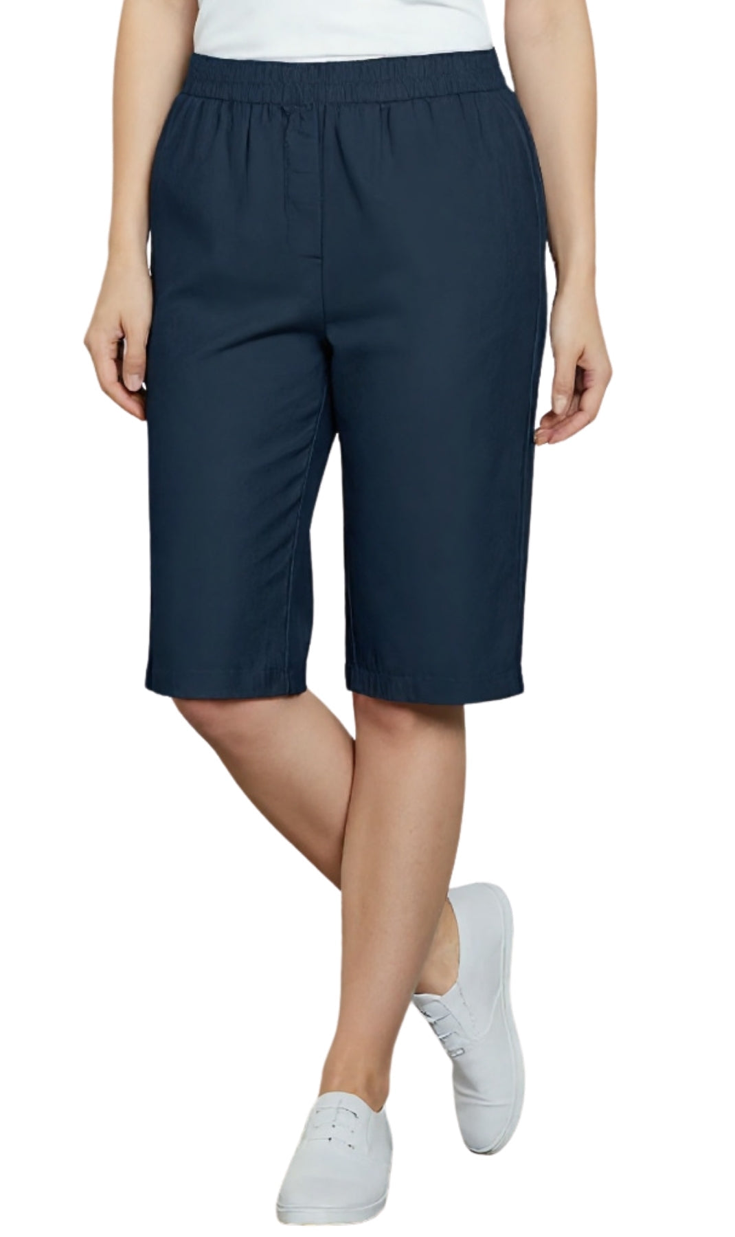 Women's Easy Pull on Bermuda Shorts in Denim and Twill 80
