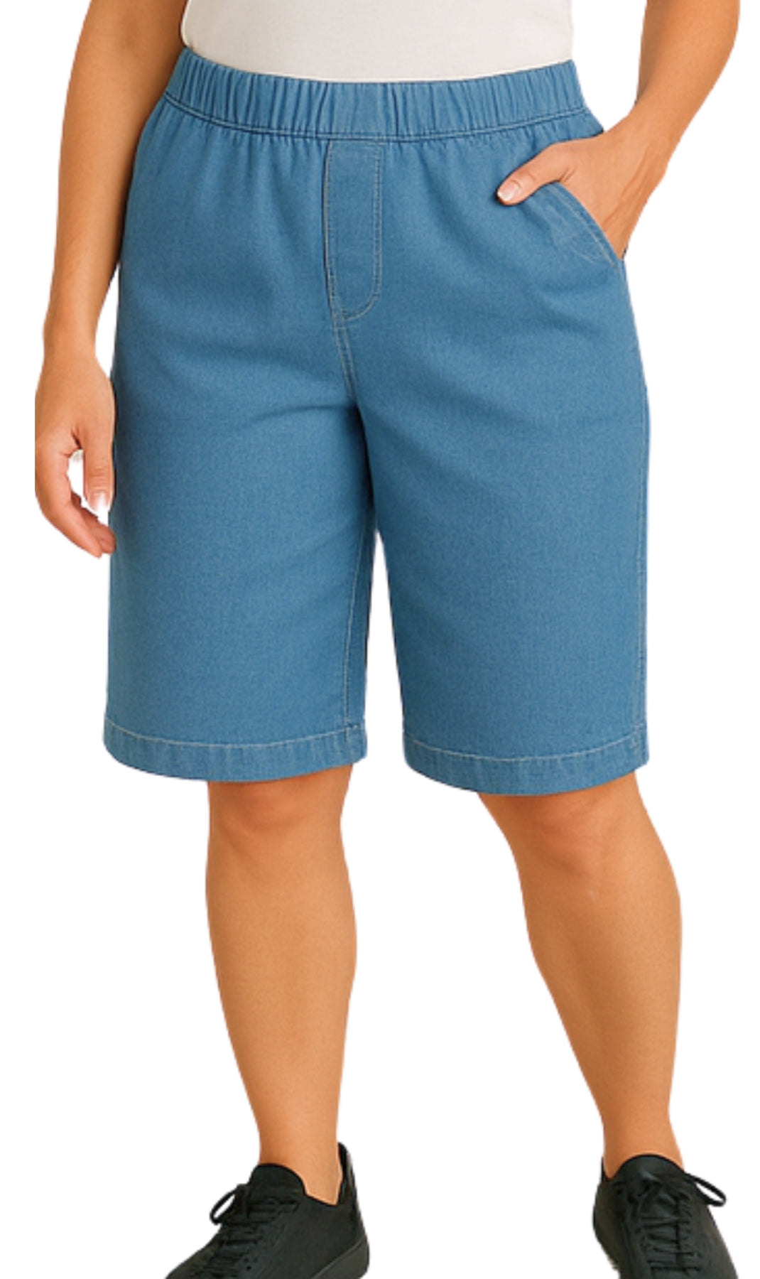 Women's Easy Pull on Bermuda Shorts in Denim and Twill 81