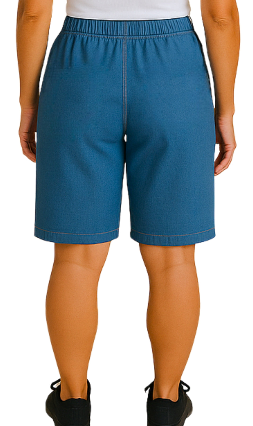 Women's Easy Pull on Bermuda Shorts in Denim and Twill 31