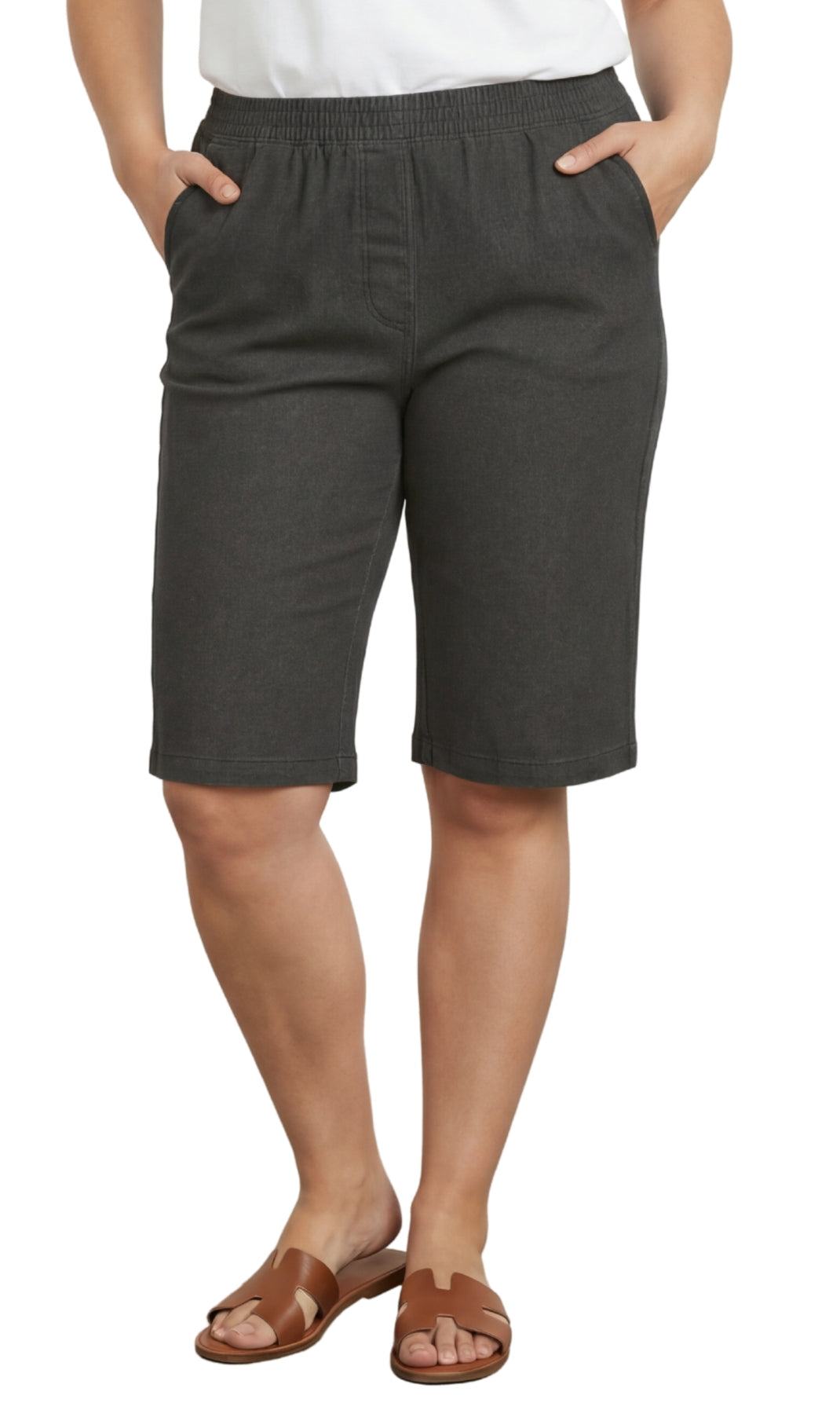 Women's Easy Pull on Bermuda Shorts in Denim and Twill 85