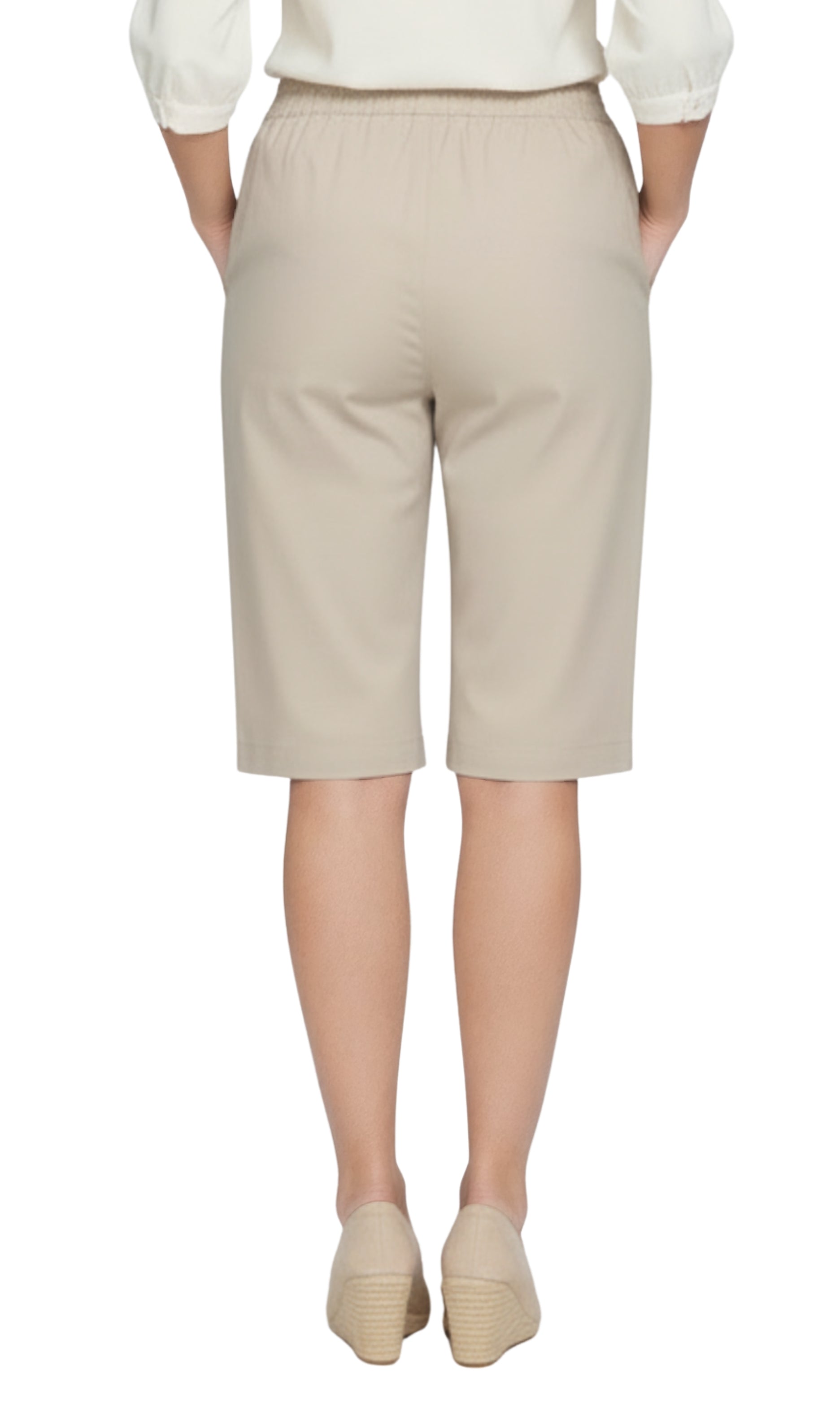 Women's Easy Pull on Bermuda Shorts in Denim and Twill 45