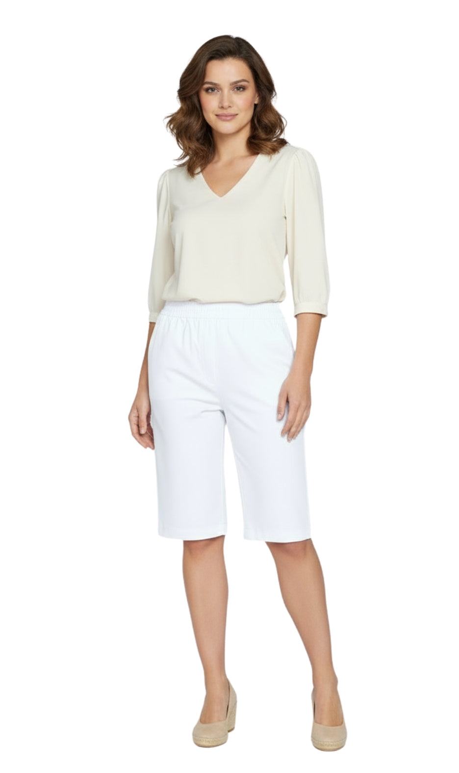 Women's Easy Pull on Bermuda Shorts in Denim and Twill 48