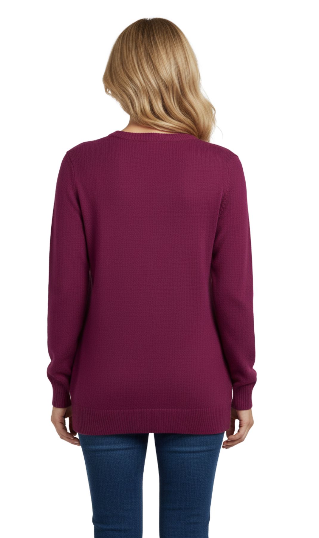 Women’s Cozy Long Sleeves Snowflake-Decorated Color Block Holiday Crewneck Sweater - Classy Christmas Pullover in 100% Soft Durable Acrylic