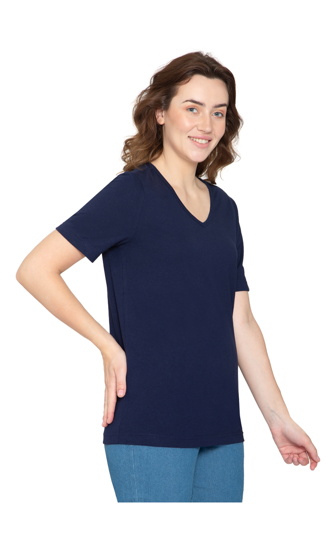 Women's Perfect Short-Sleeve V-Neck Tee Shirt - Cotton blend and Wrinkle Resistant 3