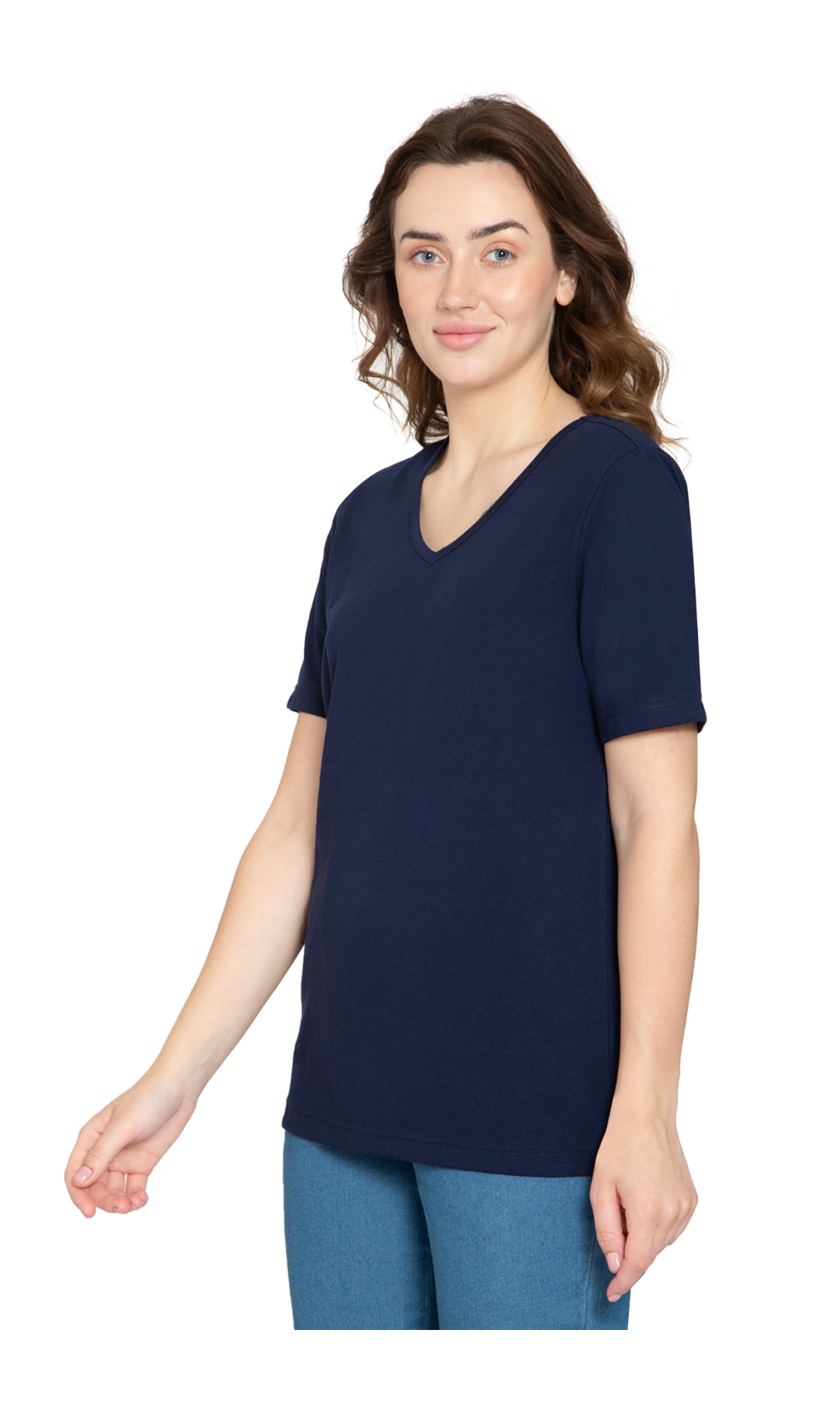 Women's Perfect Short-Sleeve V-Neck Tee Shirt - Cotton blend and Wrinkle Resistant 4