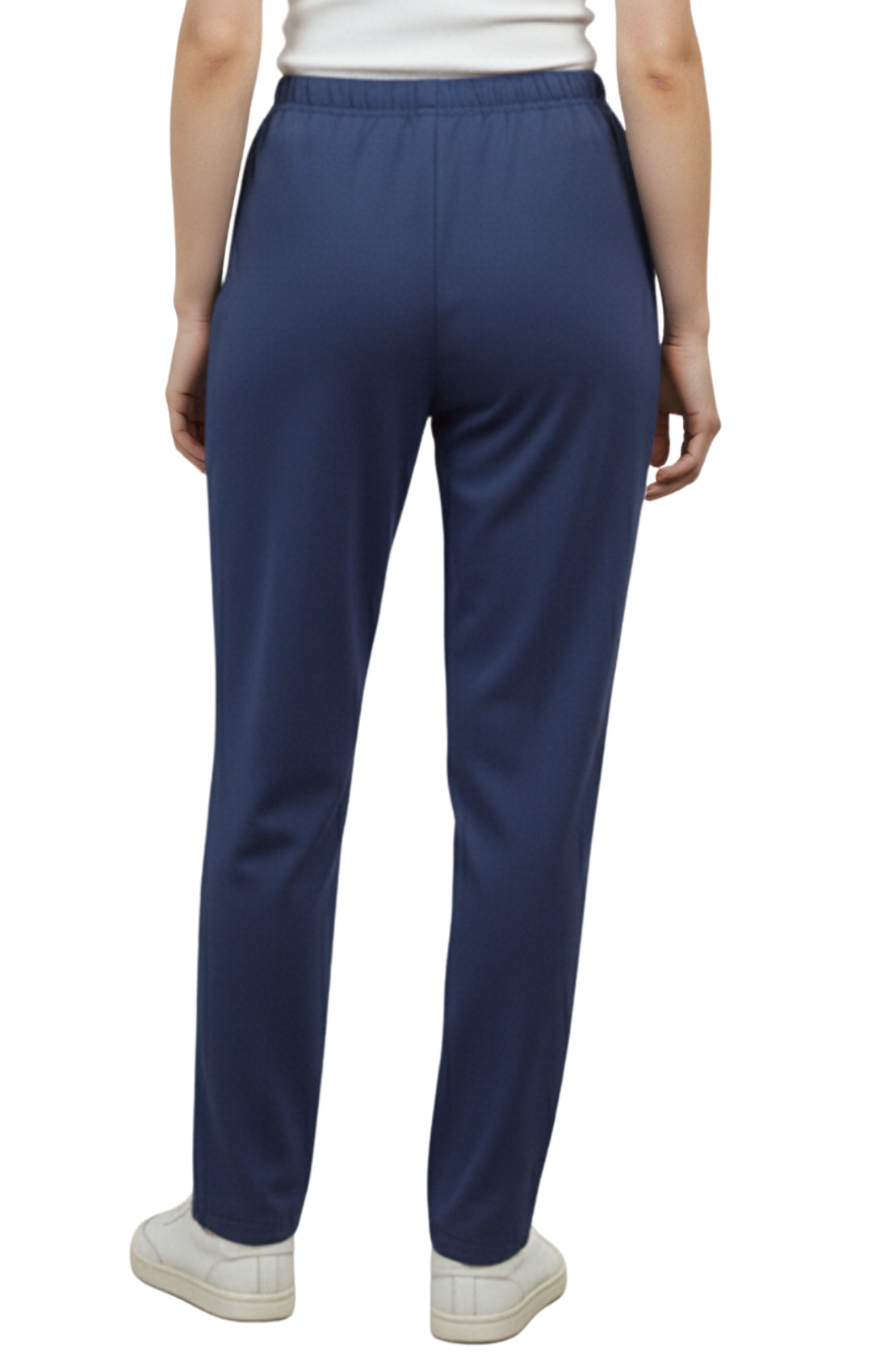 Womens Classic Poly Knit Pants - Pull On Slacks with Elastic Waist 8