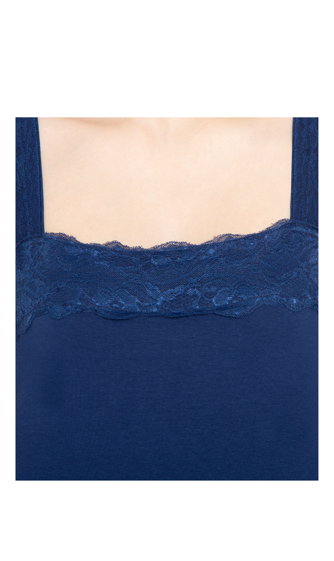 Women's Lacey Trim Cotton Blend Tank Top 22
