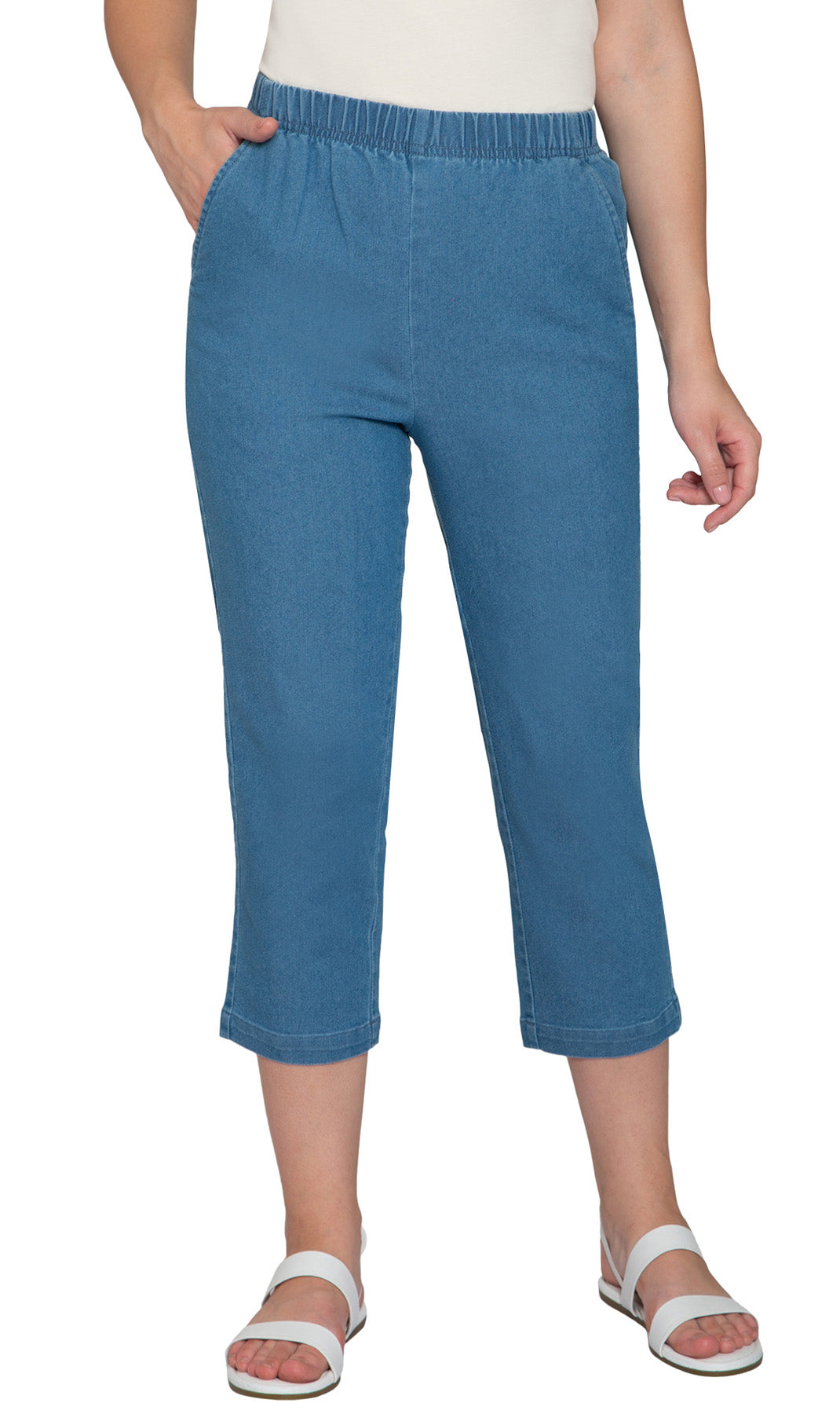 Turtle Bay Apparel Women's Lightweight Stretch Denim Capri Pants