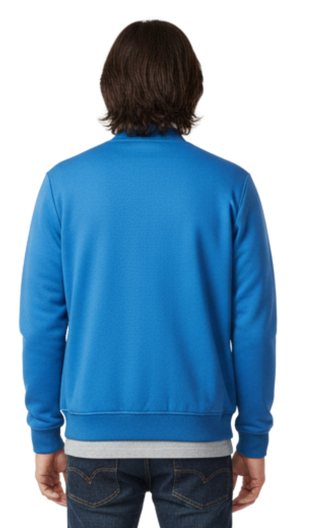 Men's Classic Zip-Up Baseball Fleece Jacket in Lightweight Cotton Blend Fabric with Sporty Edge