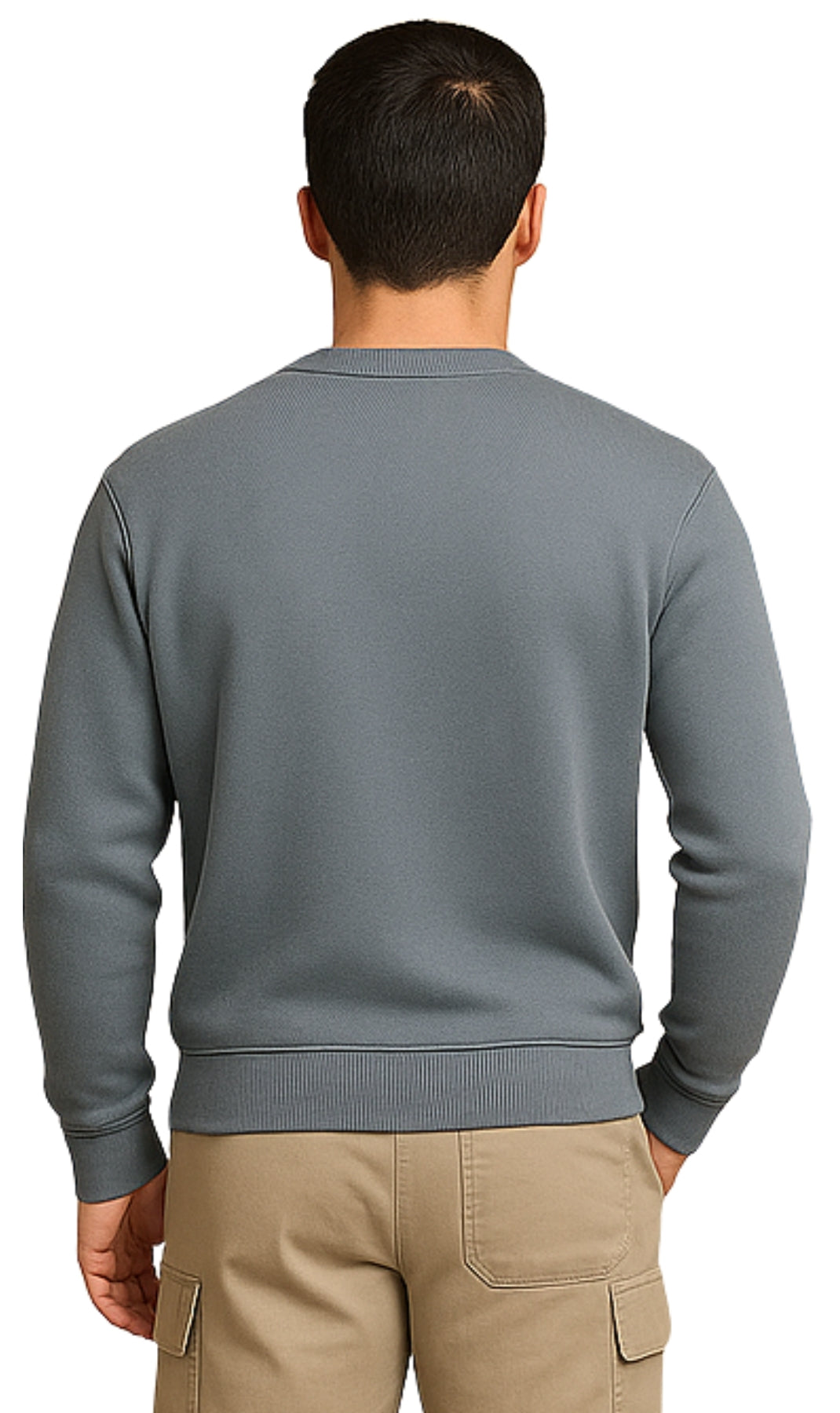 Mens 3-Pocket Fleece Sweatshirt with Raglan Seams, Chest Pocket and Tagless Neck