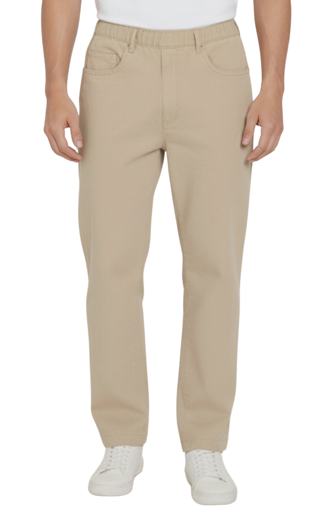 Men's Lightweight Casual Elastic Waist Pull-On Jeans – Denim & Twill Pants with Easy Fit 61