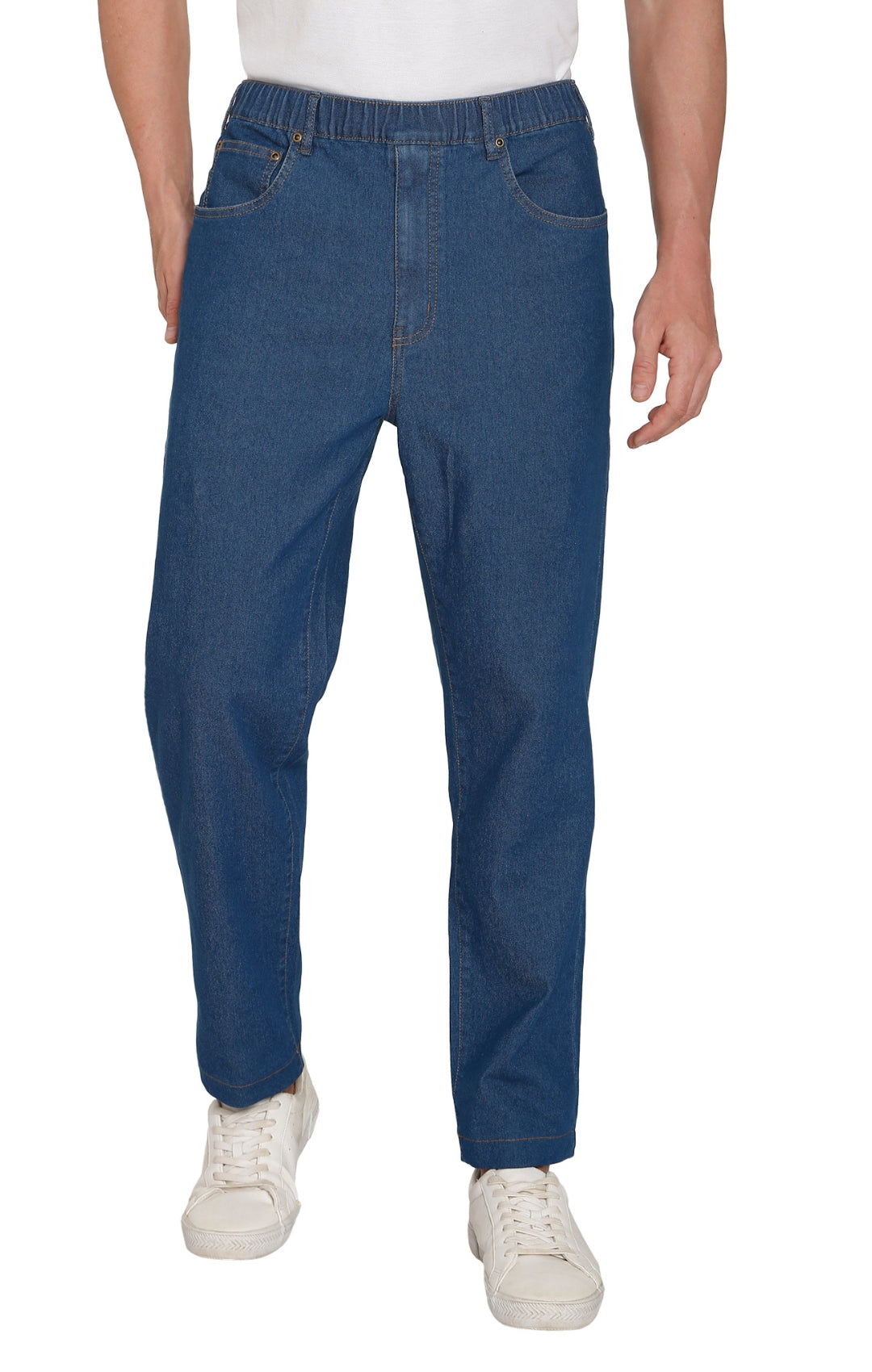 Men's Lightweight Casual Elastic Waist Pull-On Jeans – Denim & Twill Pants with Easy Fit 62