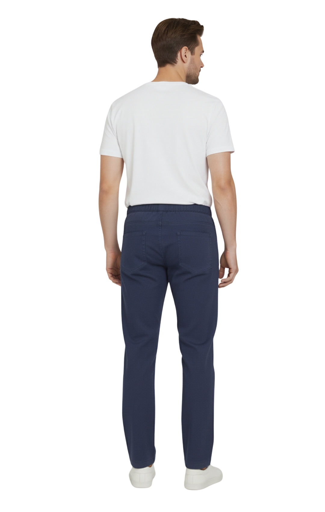 Men's Lightweight Casual Elastic Waist Pull-On Jeans – Denim & Twill Pants with Easy Fit 36