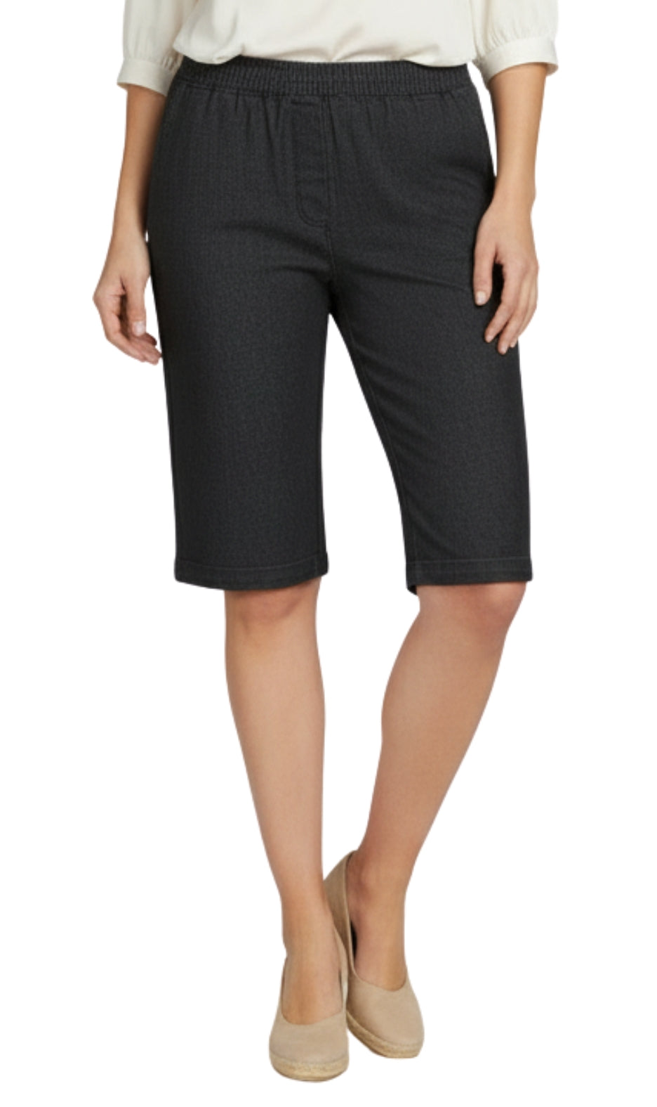 Women's Easy Pull on Bermuda Shorts in Denim and Twill 37
