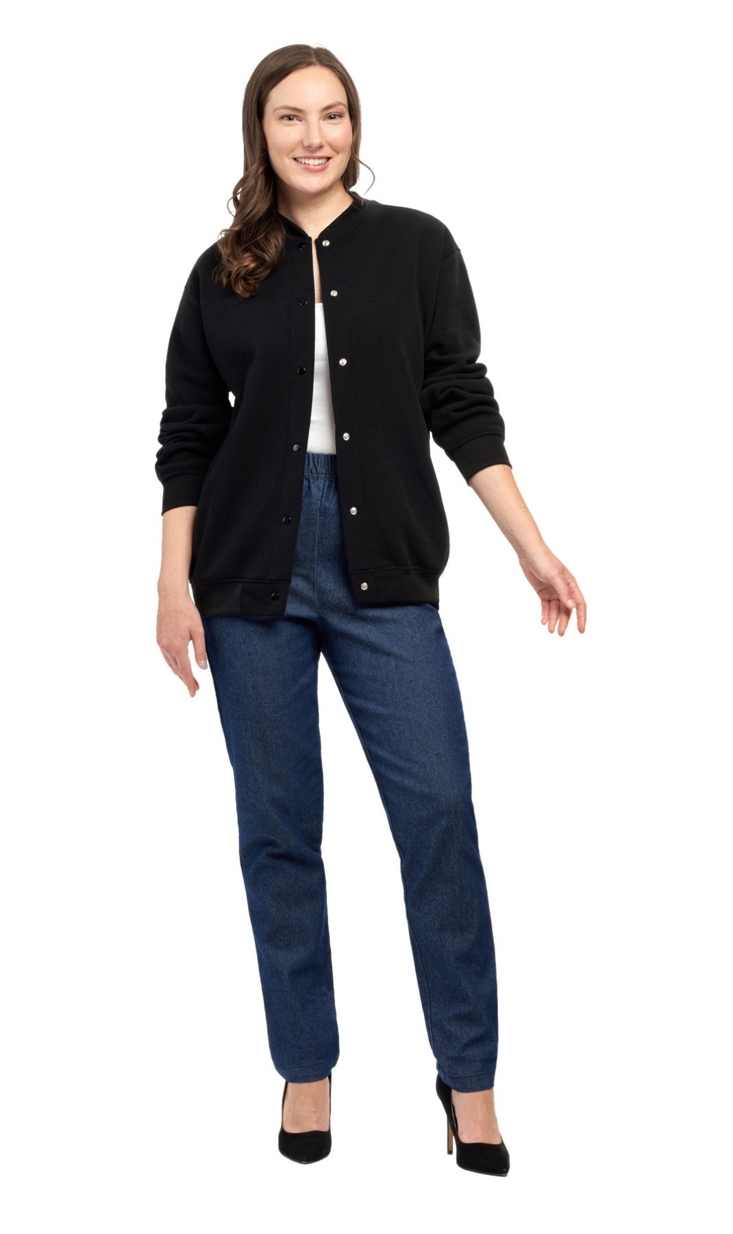 Womens Snap Up Jacket - Soft, Fleecy Lining for Three-Season Comfort 11