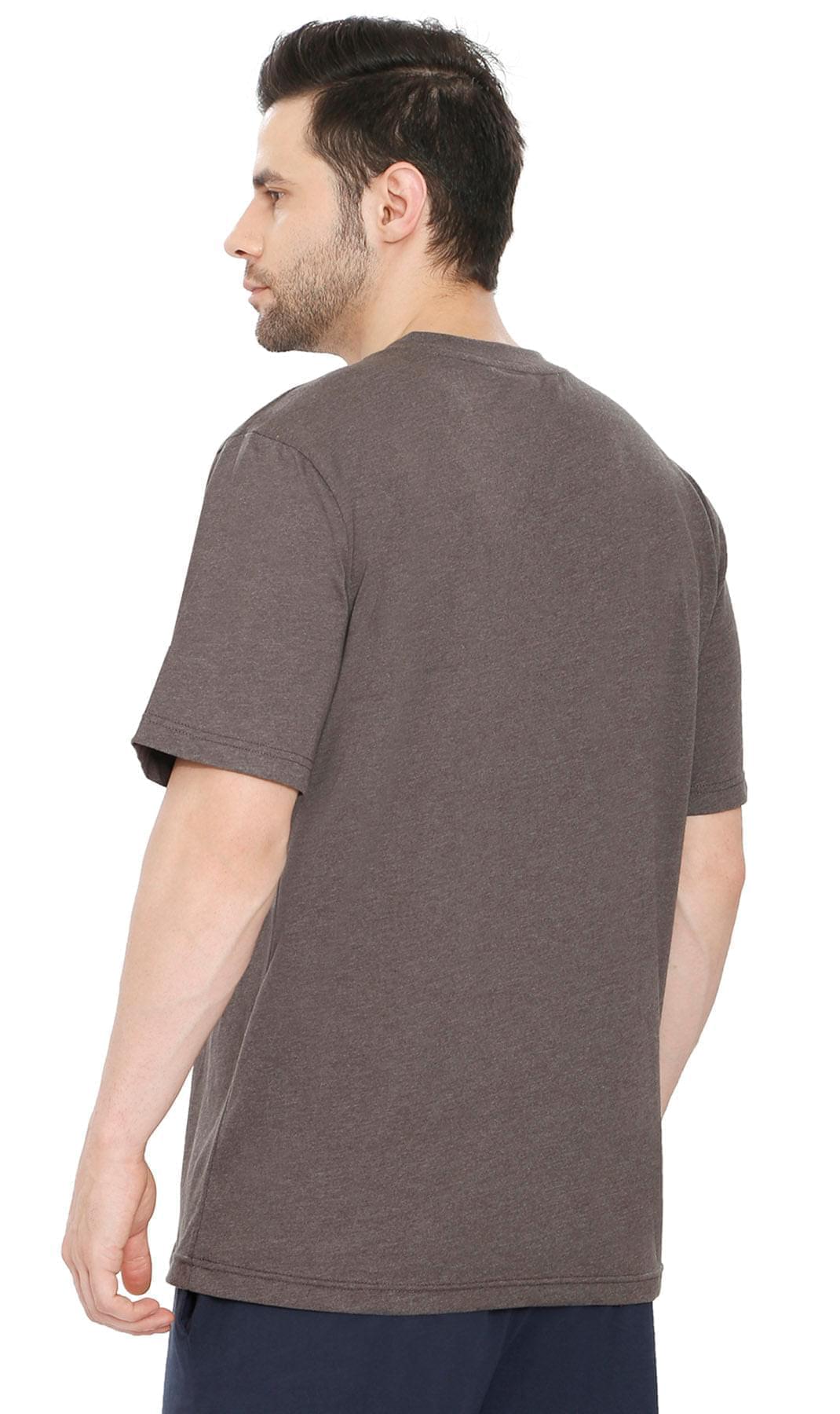 Men's V-Neck T-Shirt with Pocket ÔÇô The Dressier Tee - Charcoal - Back - TURTLE BAY APPAREL