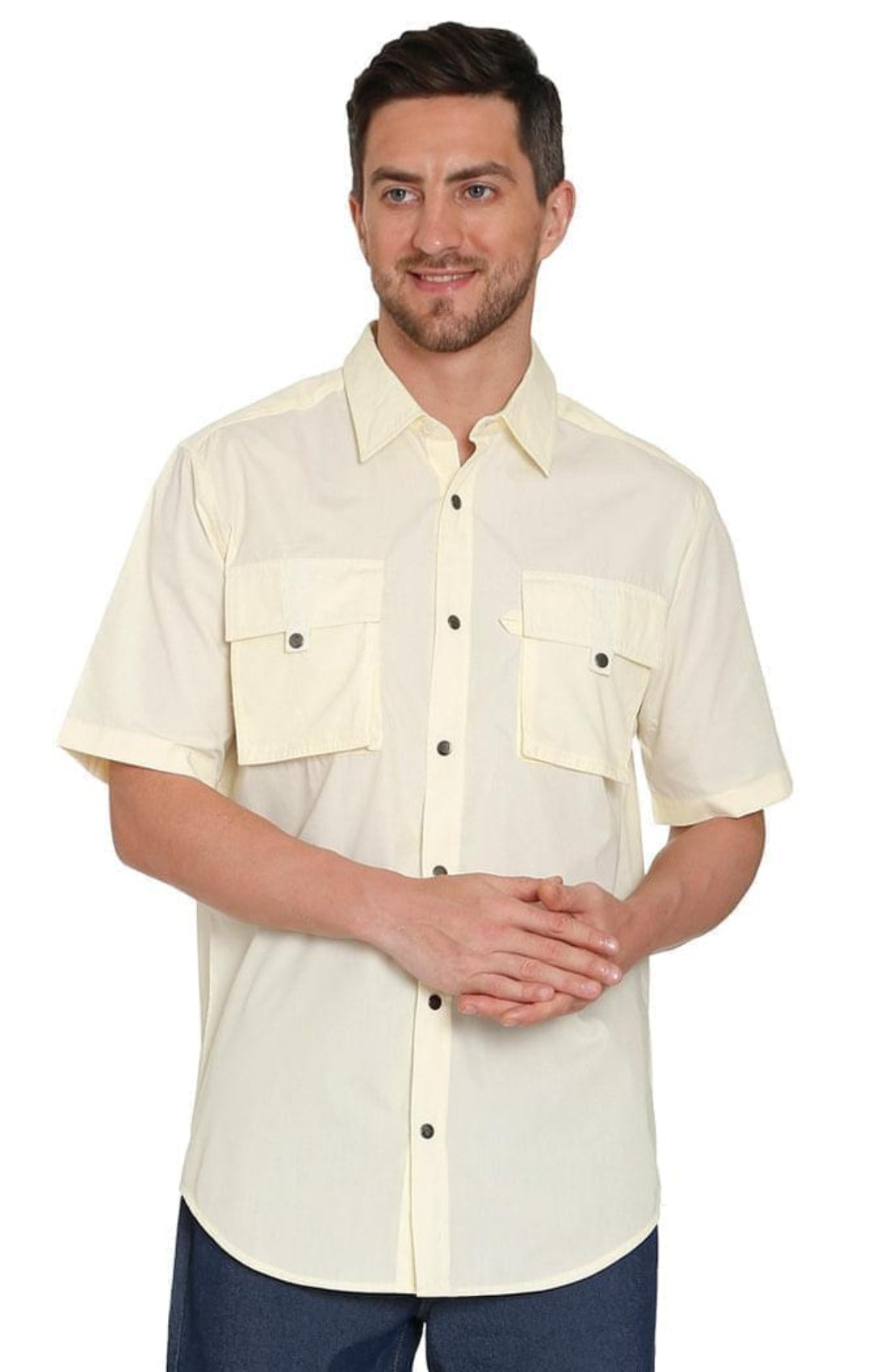 Turtle Bay Apparel Men's Short Sleeve Easy Snap Explorer Shirt With Multi-Pockets